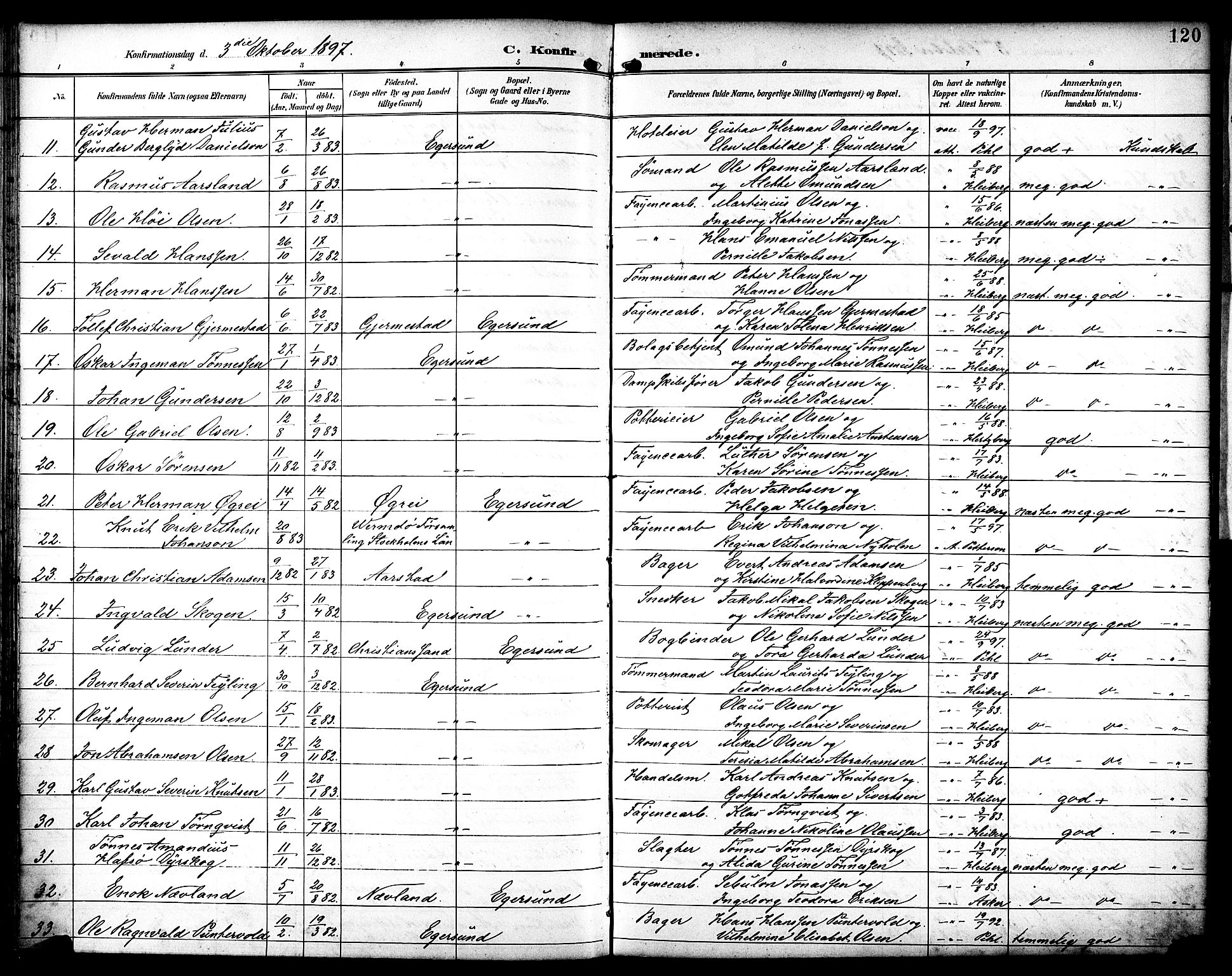 Eigersund sokneprestkontor, AV/SAST-A-101807/S08/L0019: Parish register (official) no. A 18, 1892-1905, p. 120
