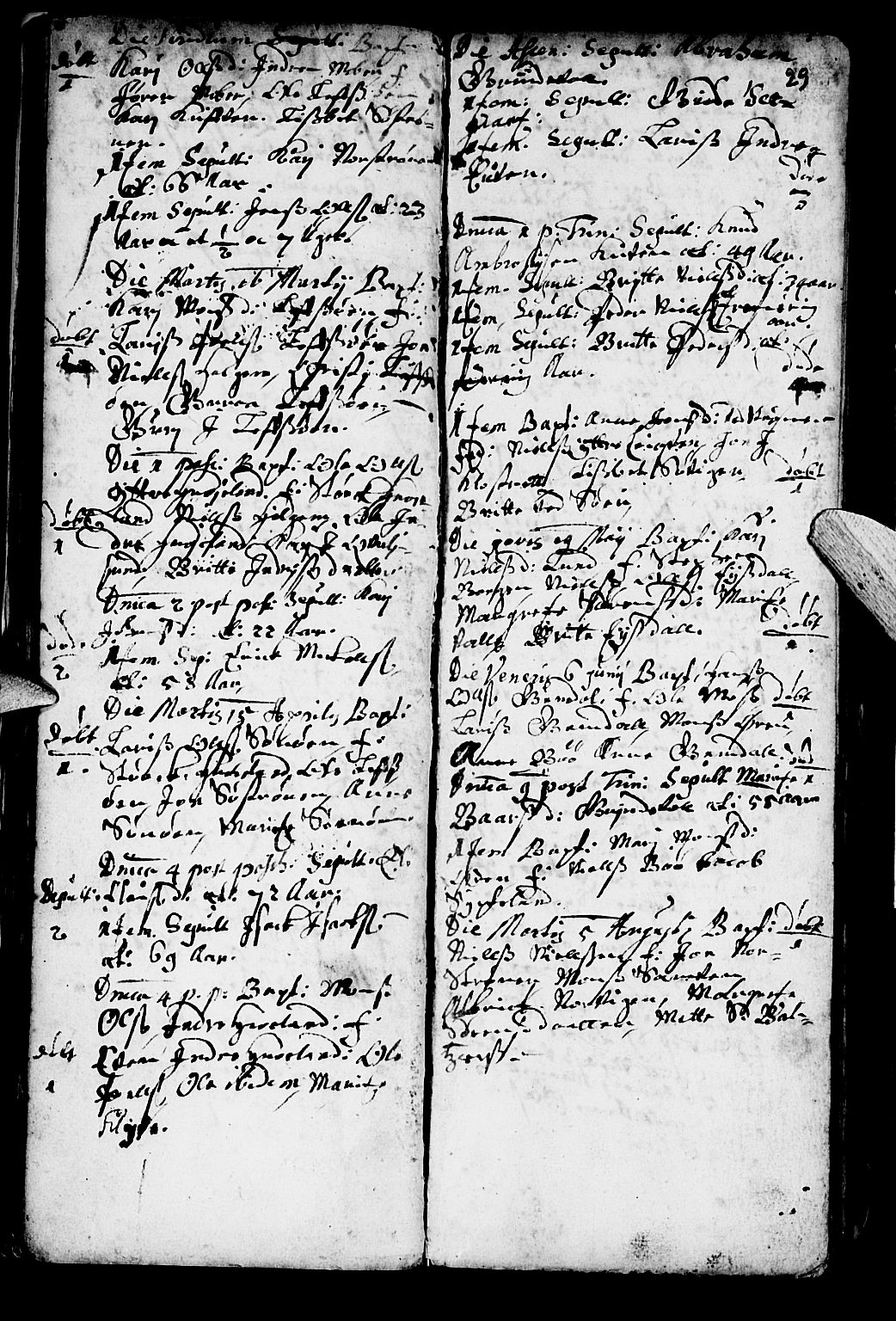 Os sokneprestembete, SAB/A-99929: Parish register (official) no. A 1, 1669-1722, p. 29