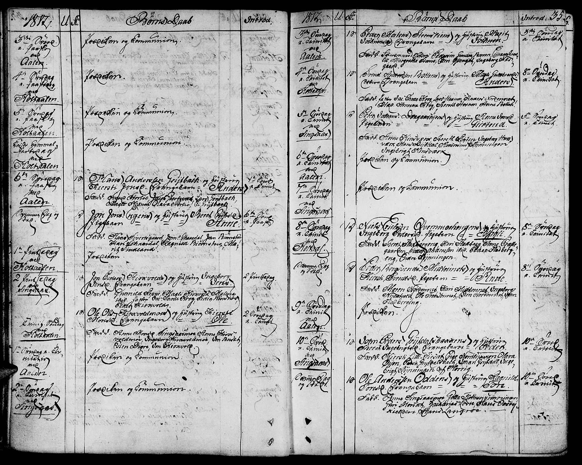 Ministerialprotokoller, klokkerbøker og fødselsregistre - Sør-Trøndelag, AV/SAT-A-1456/685/L0953: Parish register (official) no. 685A02, 1805-1816, p. 35