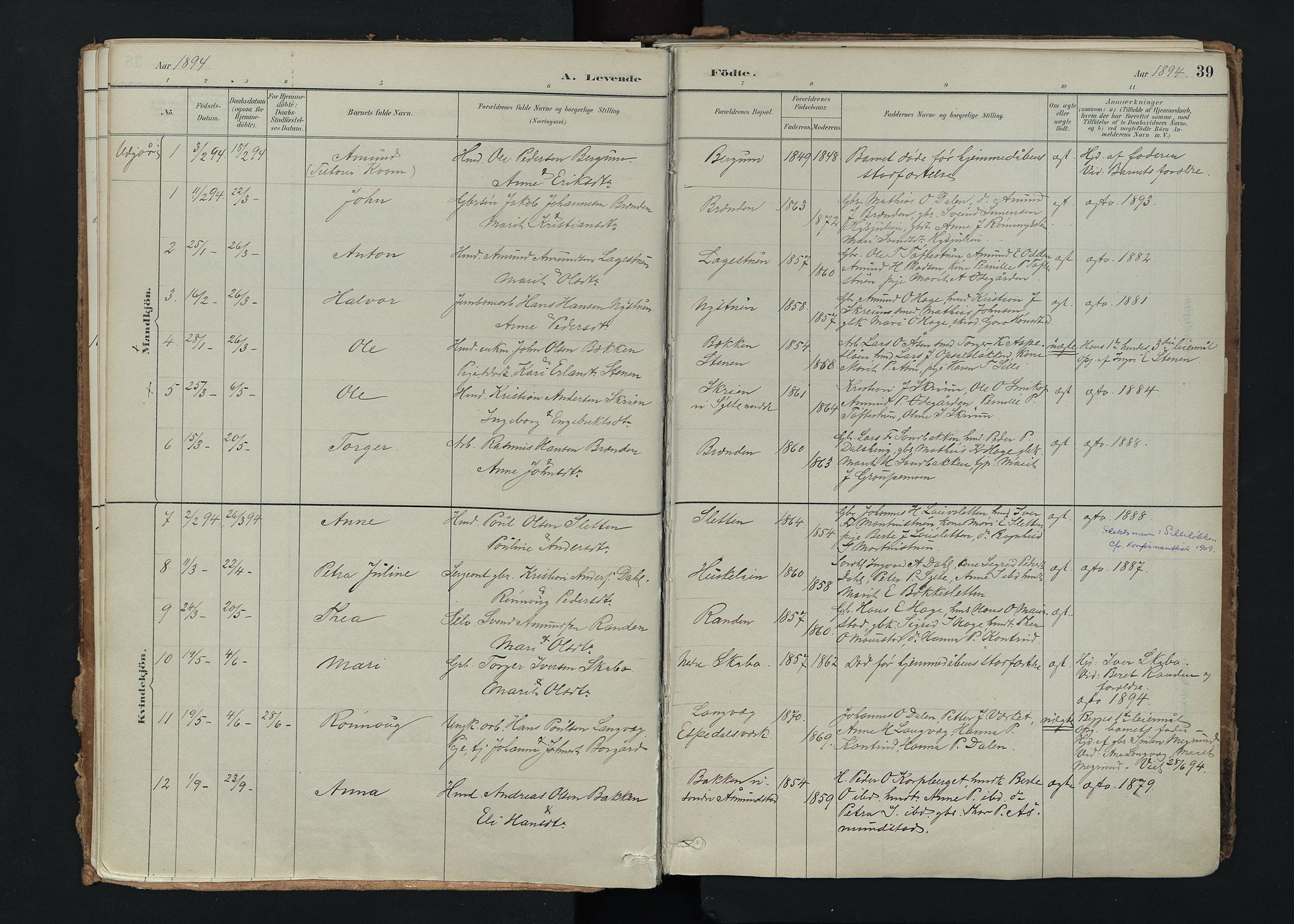 Nord-Fron prestekontor, SAH/PREST-080/H/Ha/Haa/L0005: Parish register (official) no. 5, 1884-1914, p. 39