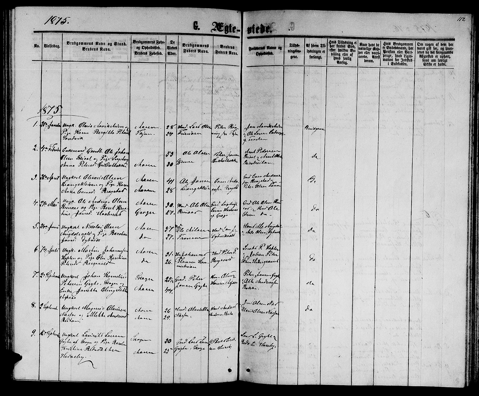 Ministerialprotokoller, klokkerbøker og fødselsregistre - Nord-Trøndelag, SAT/A-1458/714/L0133: Parish register (copy) no. 714C02, 1865-1877, p. 112