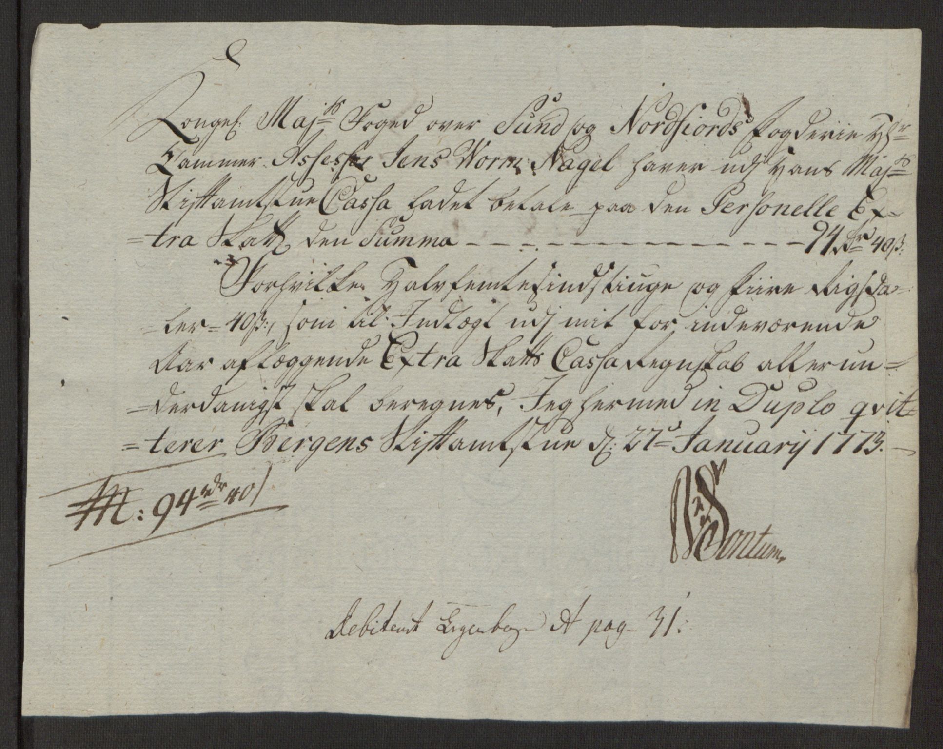 Rentekammeret inntil 1814, Reviderte regnskaper, Fogderegnskap, AV/RA-EA-4092/R53/L3551: Ekstraskatten Sunn- og Nordfjord, 1772, p. 41