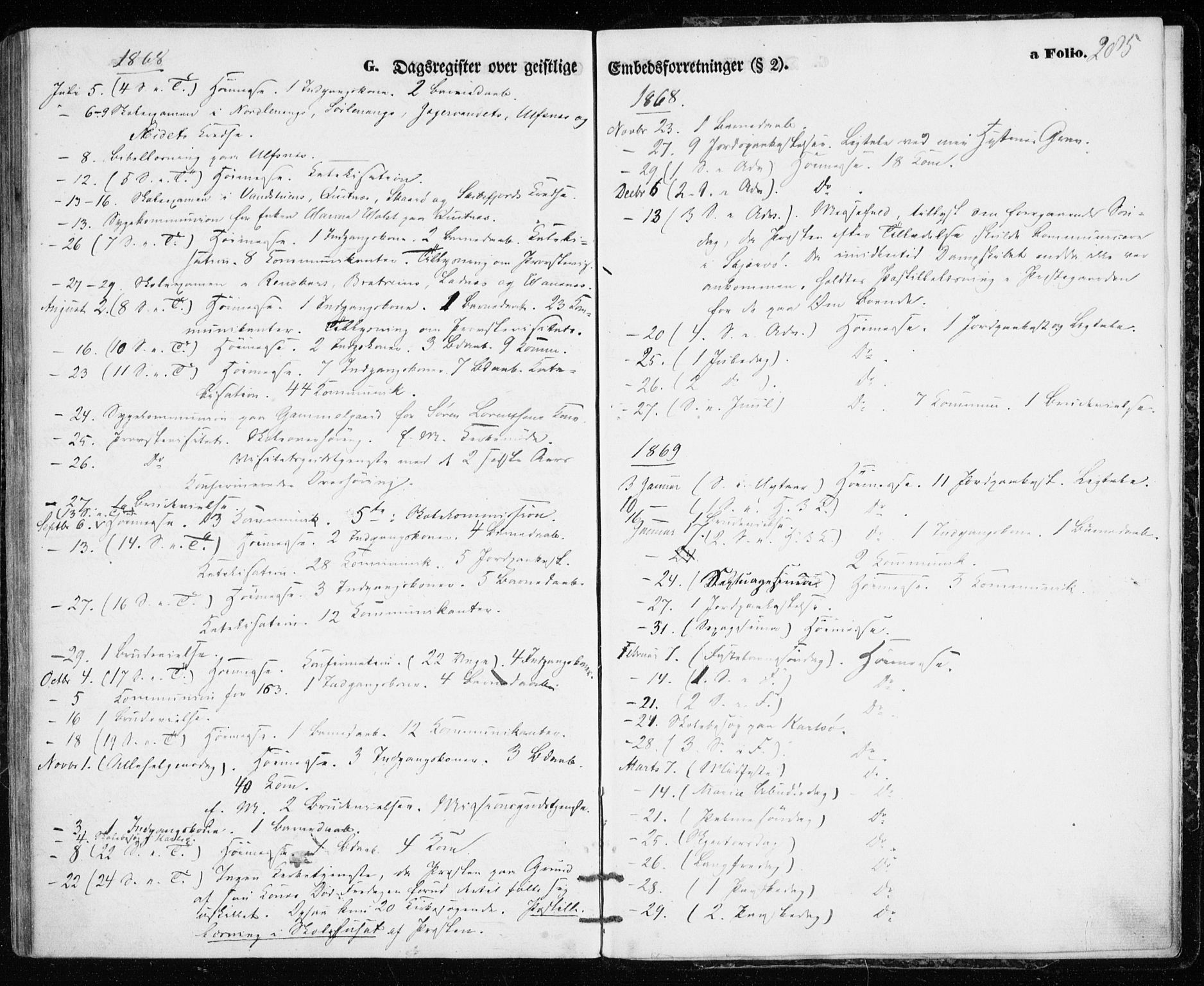 Karlsøy sokneprestembete, SATØ/S-1299/H/Ha/Haa/L0004kirke: Parish register (official) no. 4, 1861-1871, p. 285