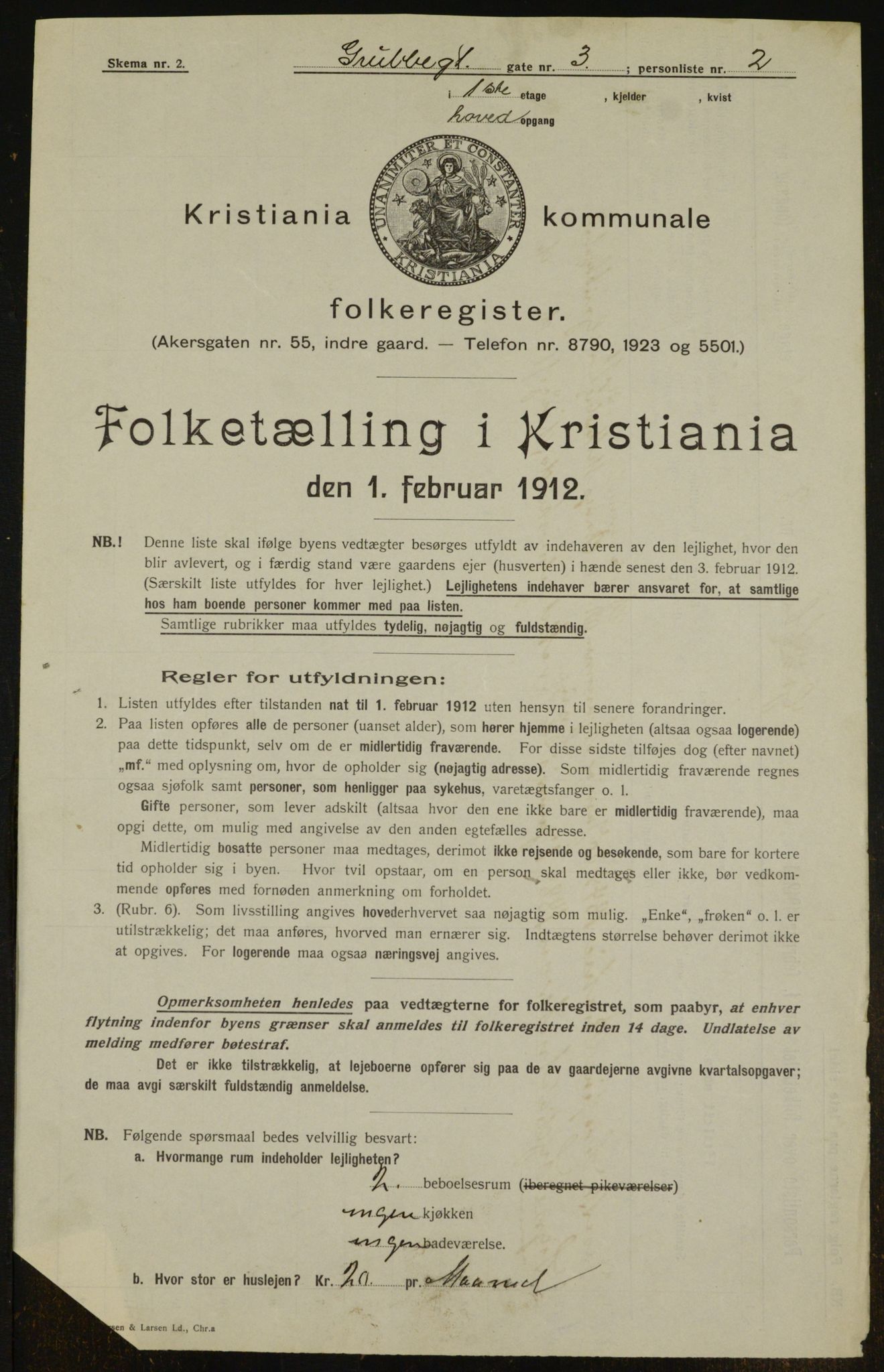 OBA, Municipal Census 1912 for Kristiania, 1912, p. 30033