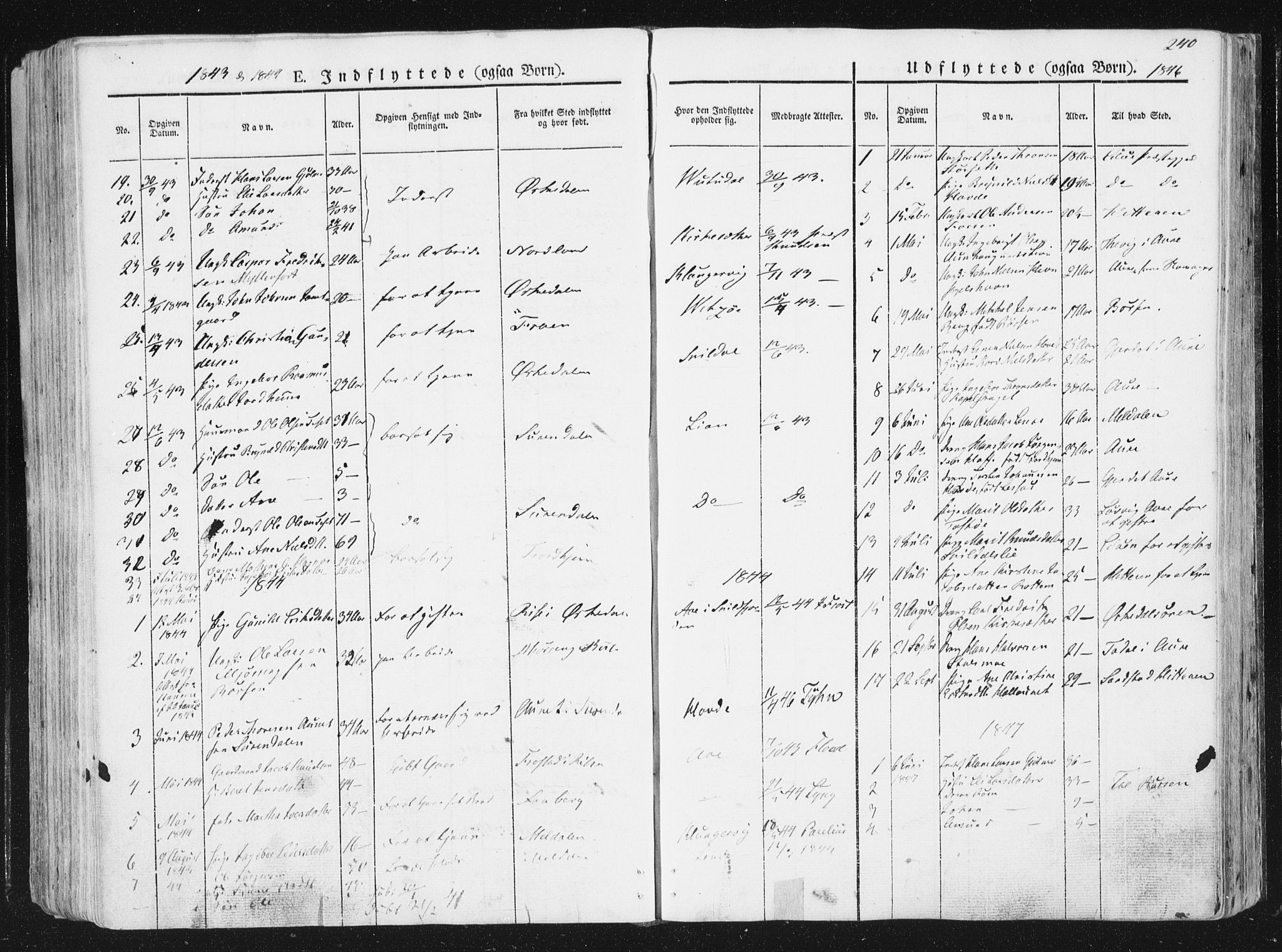 Ministerialprotokoller, klokkerbøker og fødselsregistre - Sør-Trøndelag, SAT/A-1456/630/L0493: Parish register (official) no. 630A06, 1841-1851, p. 240