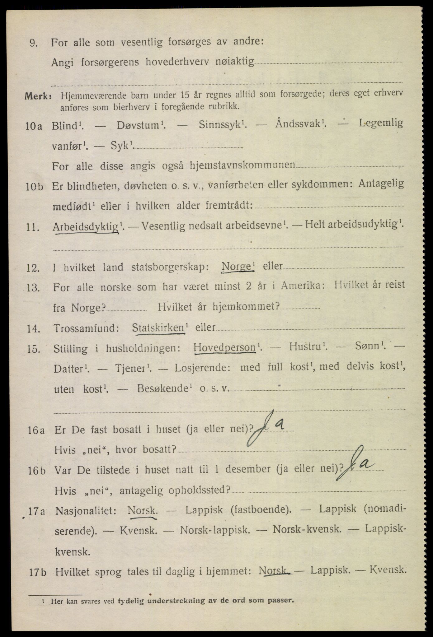 SAT, 1920 census for Saltdal, 1920, p. 5584