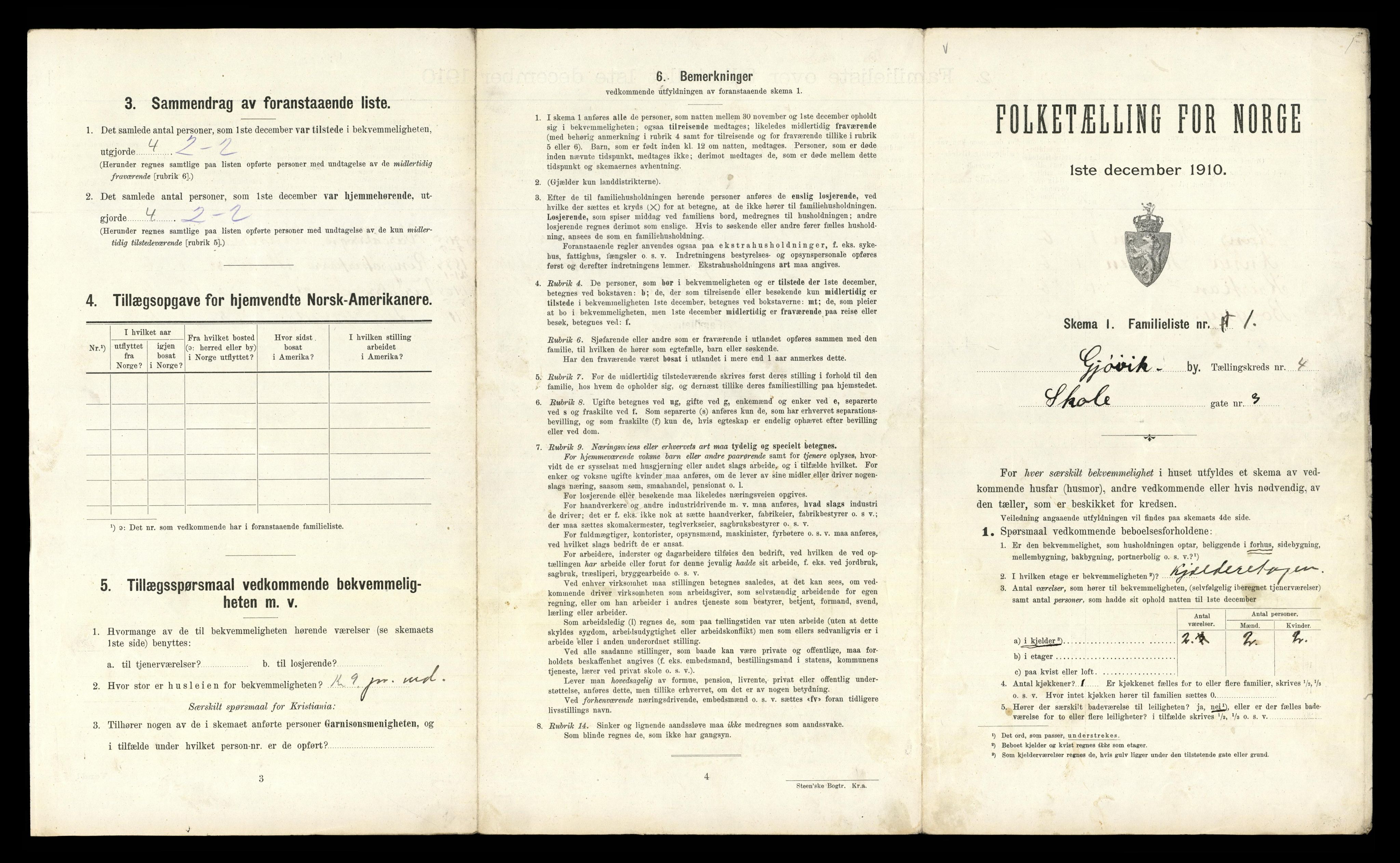 RA, 1910 census for Gjøvik, 1910, p. 764