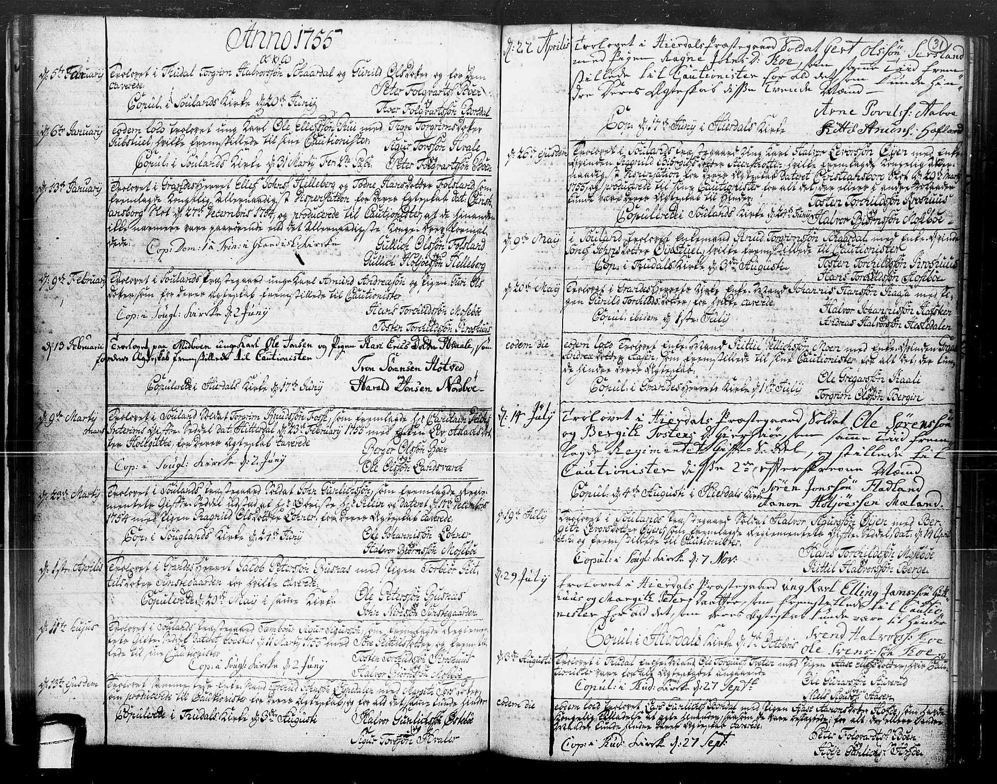 Hjartdal kirkebøker, SAKO/A-270/F/Fa/L0004: Parish register (official) no. I 4, 1727-1795, p. 31