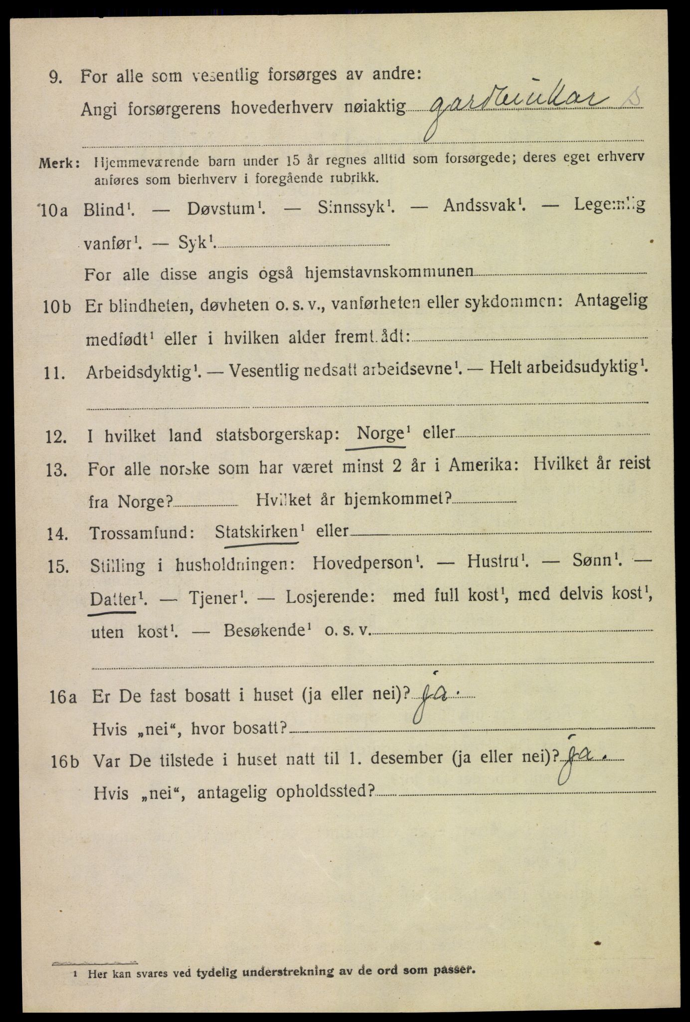 SAH, 1920 census for Lom, 1920, p. 2561