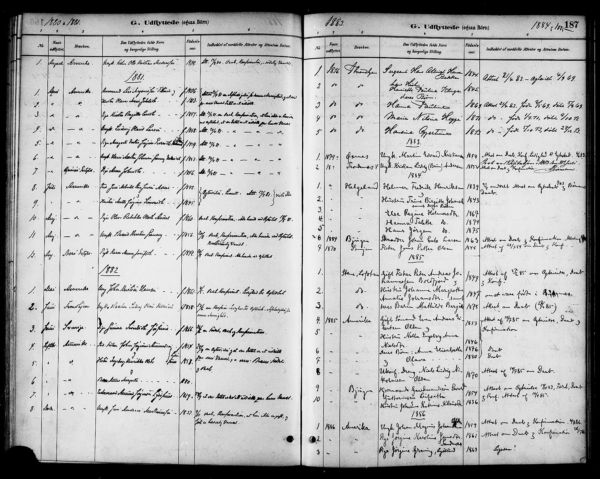 Ministerialprotokoller, klokkerbøker og fødselsregistre - Sør-Trøndelag, SAT/A-1456/654/L0663: Parish register (official) no. 654A01, 1880-1894, p. 187