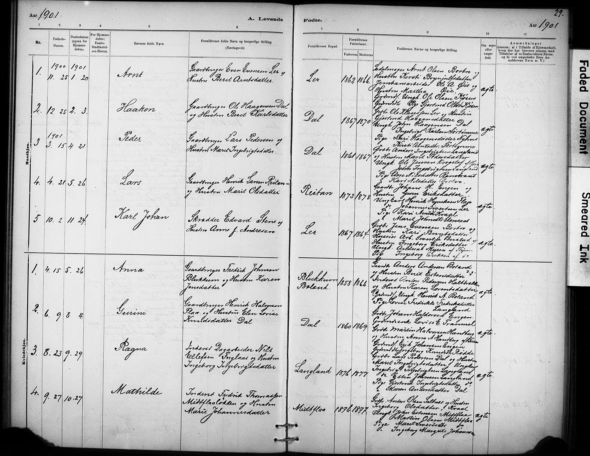 Ministerialprotokoller, klokkerbøker og fødselsregistre - Sør-Trøndelag, SAT/A-1456/693/L1119: Parish register (official) no. 693A01, 1887-1905, p. 29