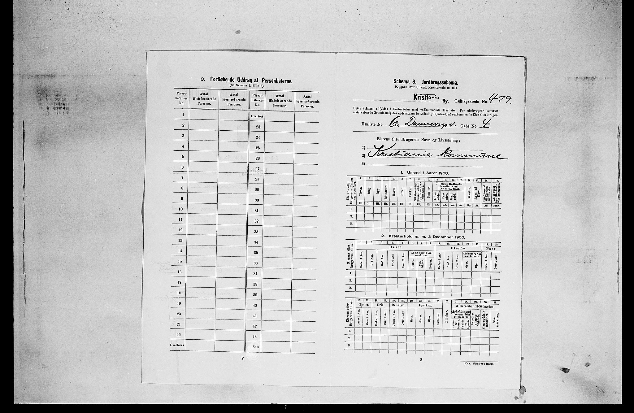 SAO, 1900 census for Kristiania, 1900, p. 15398