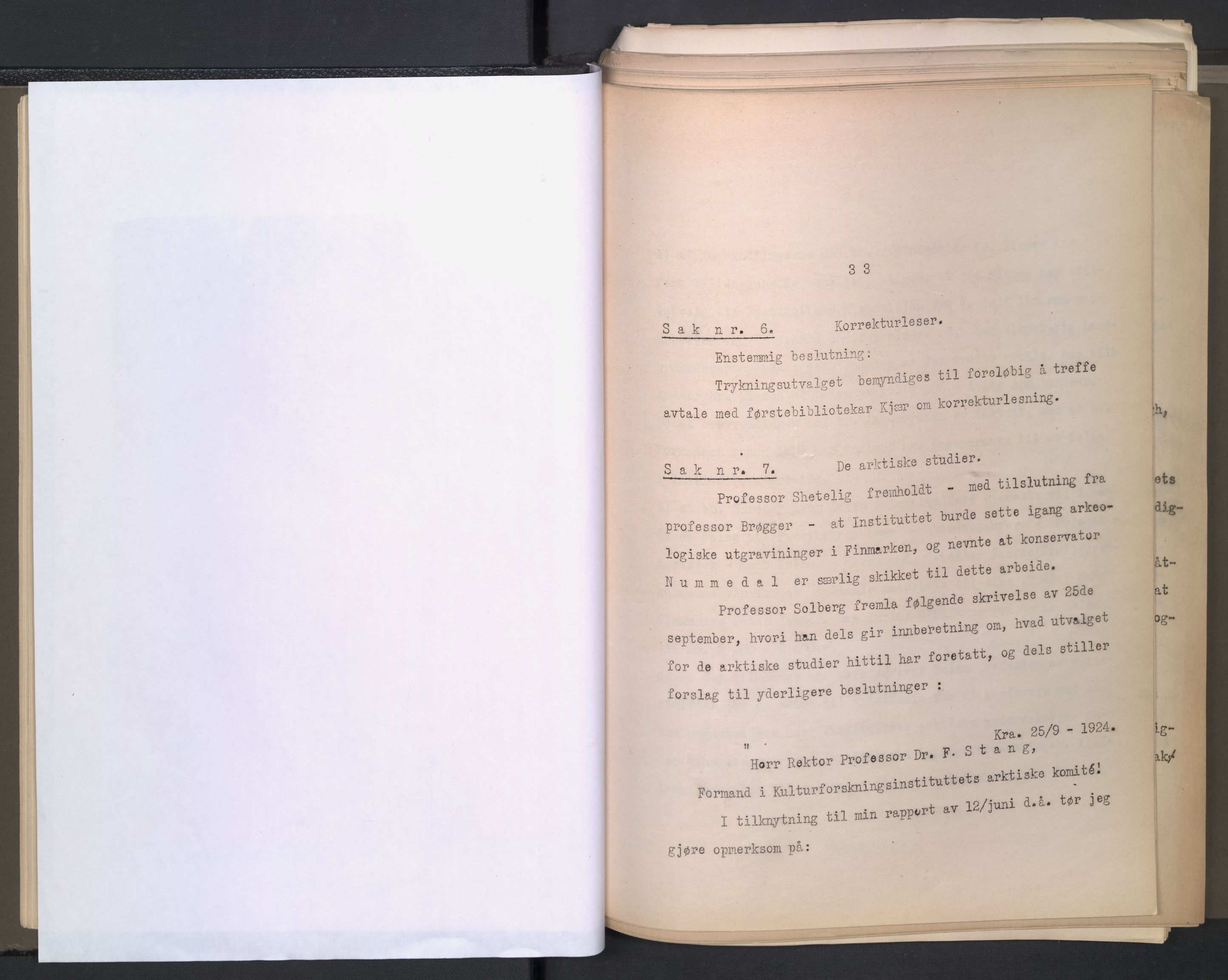 Instituttet for sammenlignende kulturforskning, AV/RA-PA-0424/A/L0005: Styreprotokoll, 1923-1930, p. 33