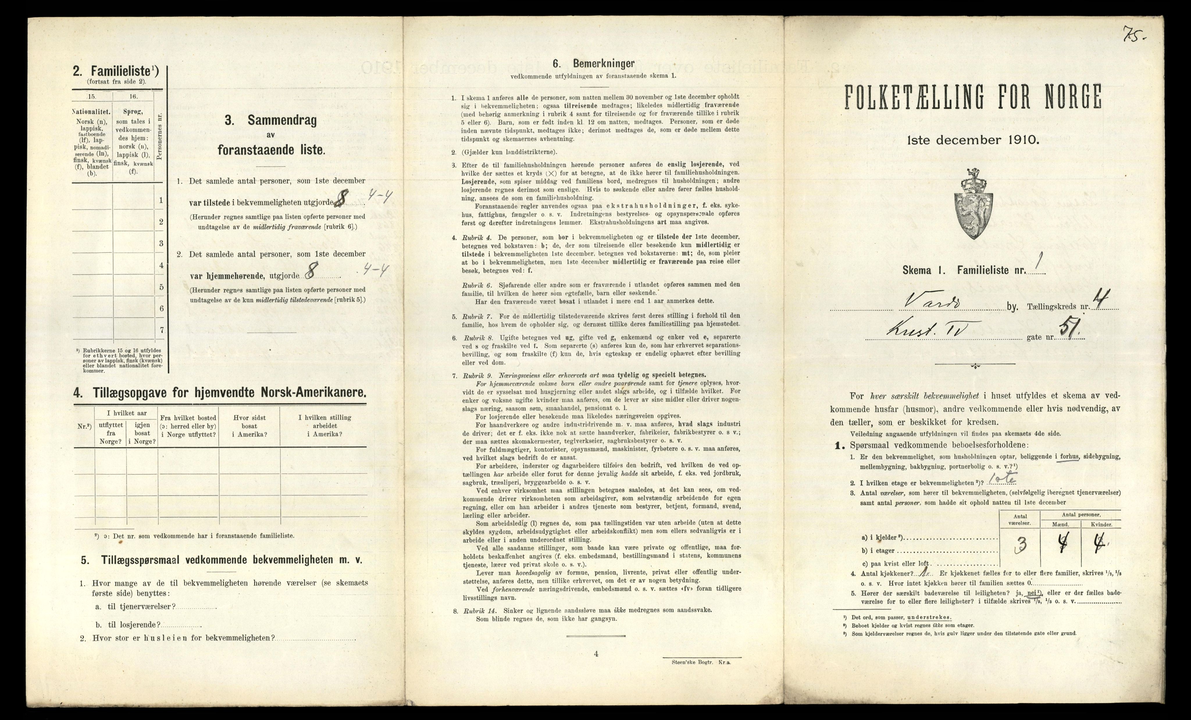 RA, 1910 census for Vardø, 1910, p. 504