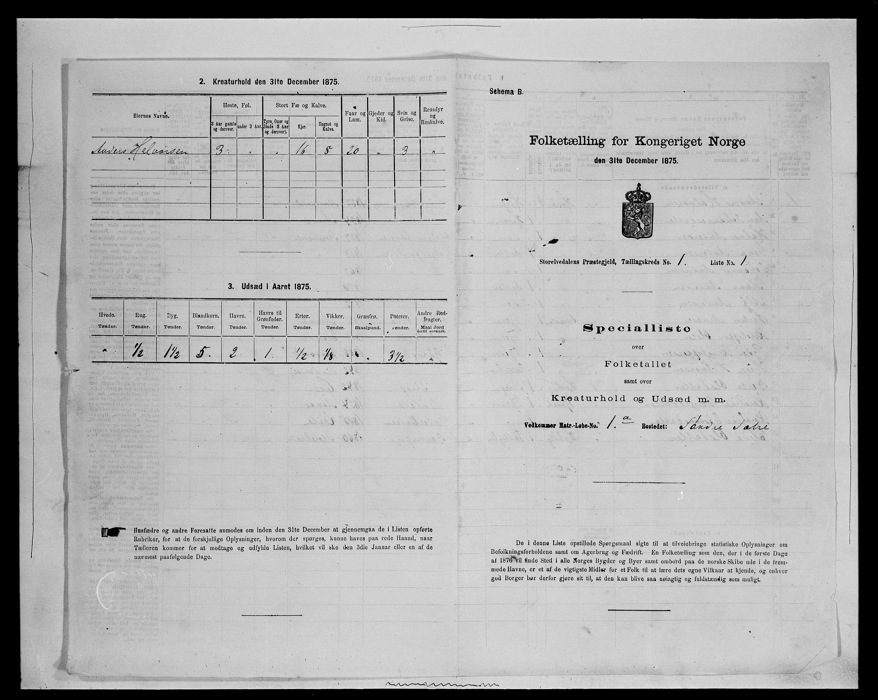 SAH, 1875 census for 0430P Stor-Elvdal, 1875, p. 53