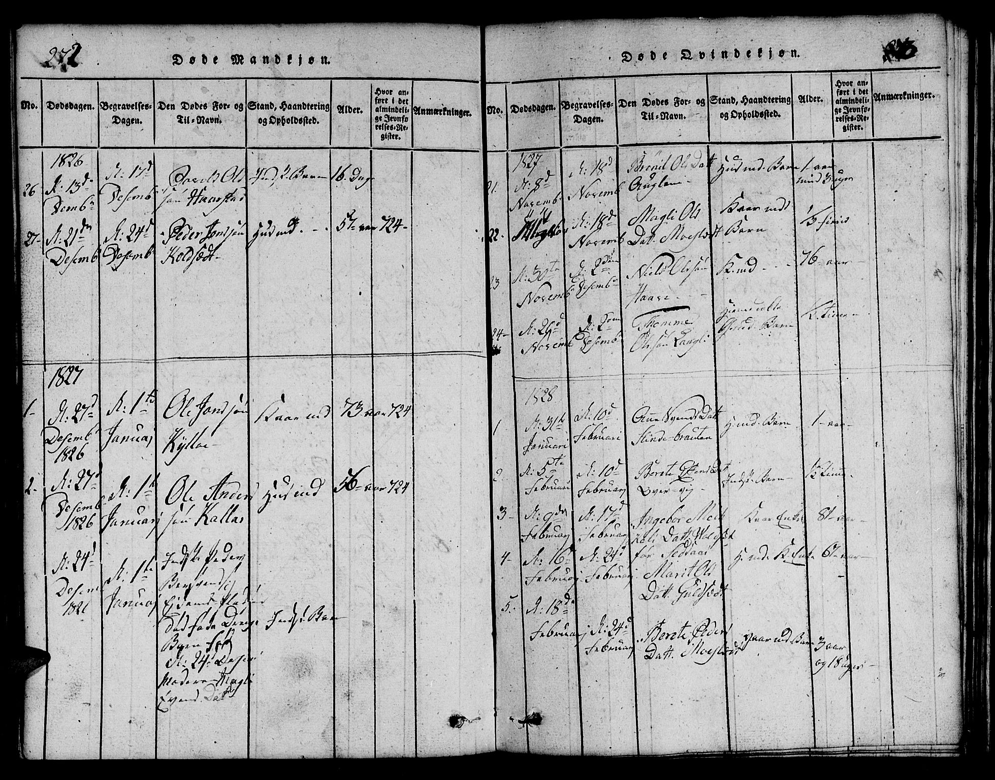 Ministerialprotokoller, klokkerbøker og fødselsregistre - Sør-Trøndelag, SAT/A-1456/695/L1152: Parish register (copy) no. 695C03, 1816-1831, p. 272-273