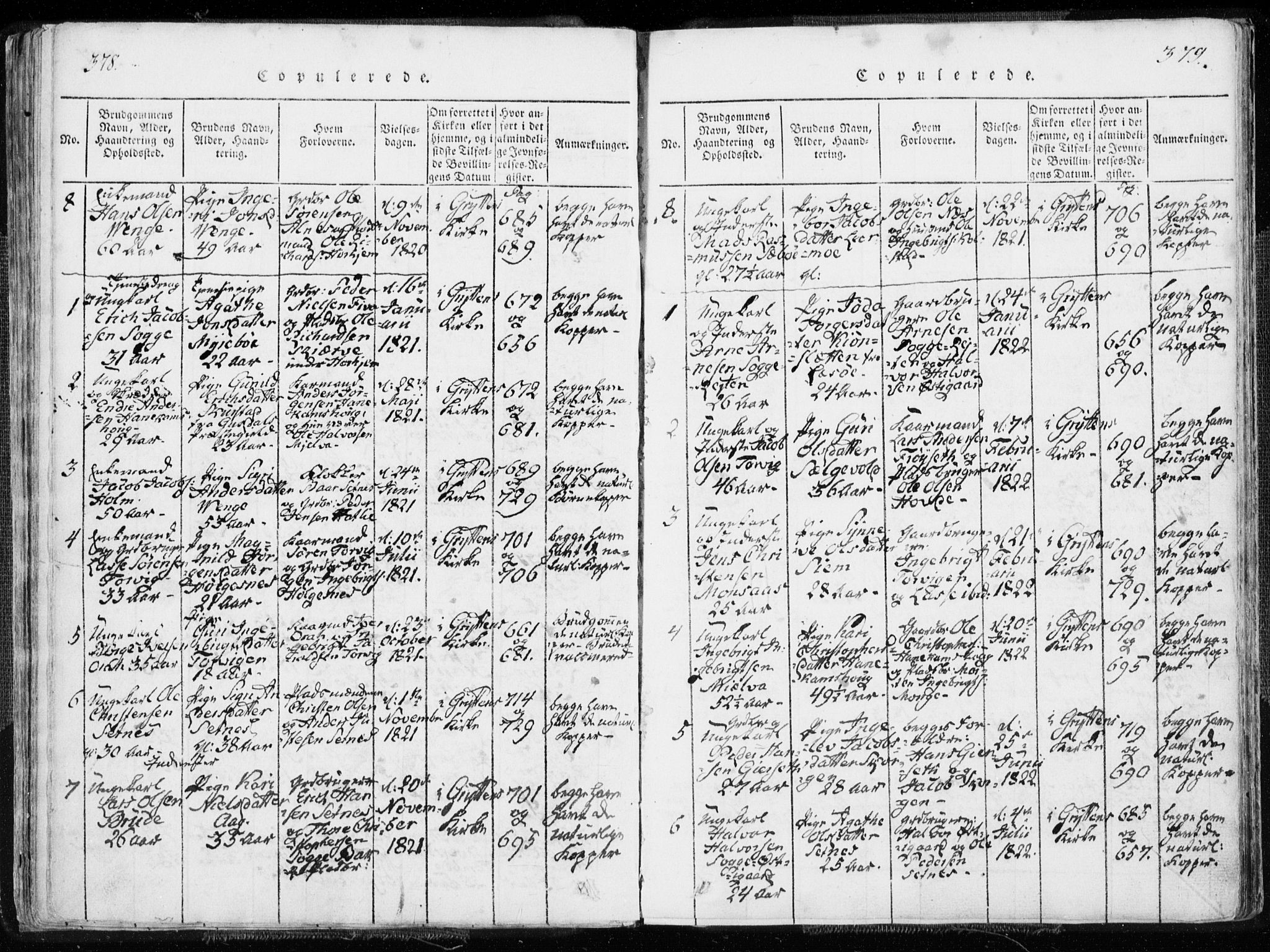 Ministerialprotokoller, klokkerbøker og fødselsregistre - Møre og Romsdal, SAT/A-1454/544/L0571: Parish register (official) no. 544A04, 1818-1853, p. 378-379