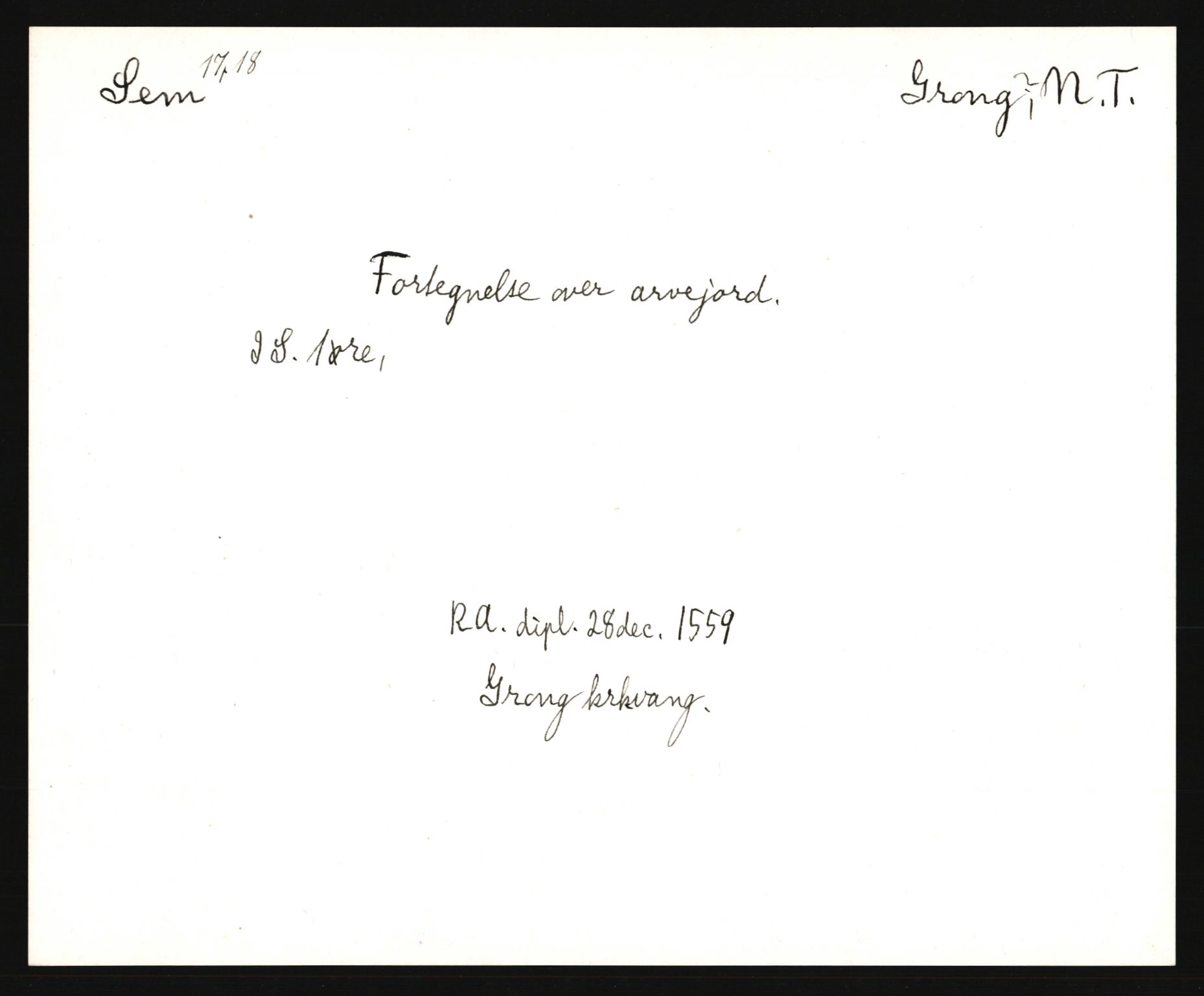 Riksarkivets diplomsamling, AV/RA-EA-5965/F35/F35e/L0033: Registreringssedler Nord-Trøndelag, 1400-1700, p. 207