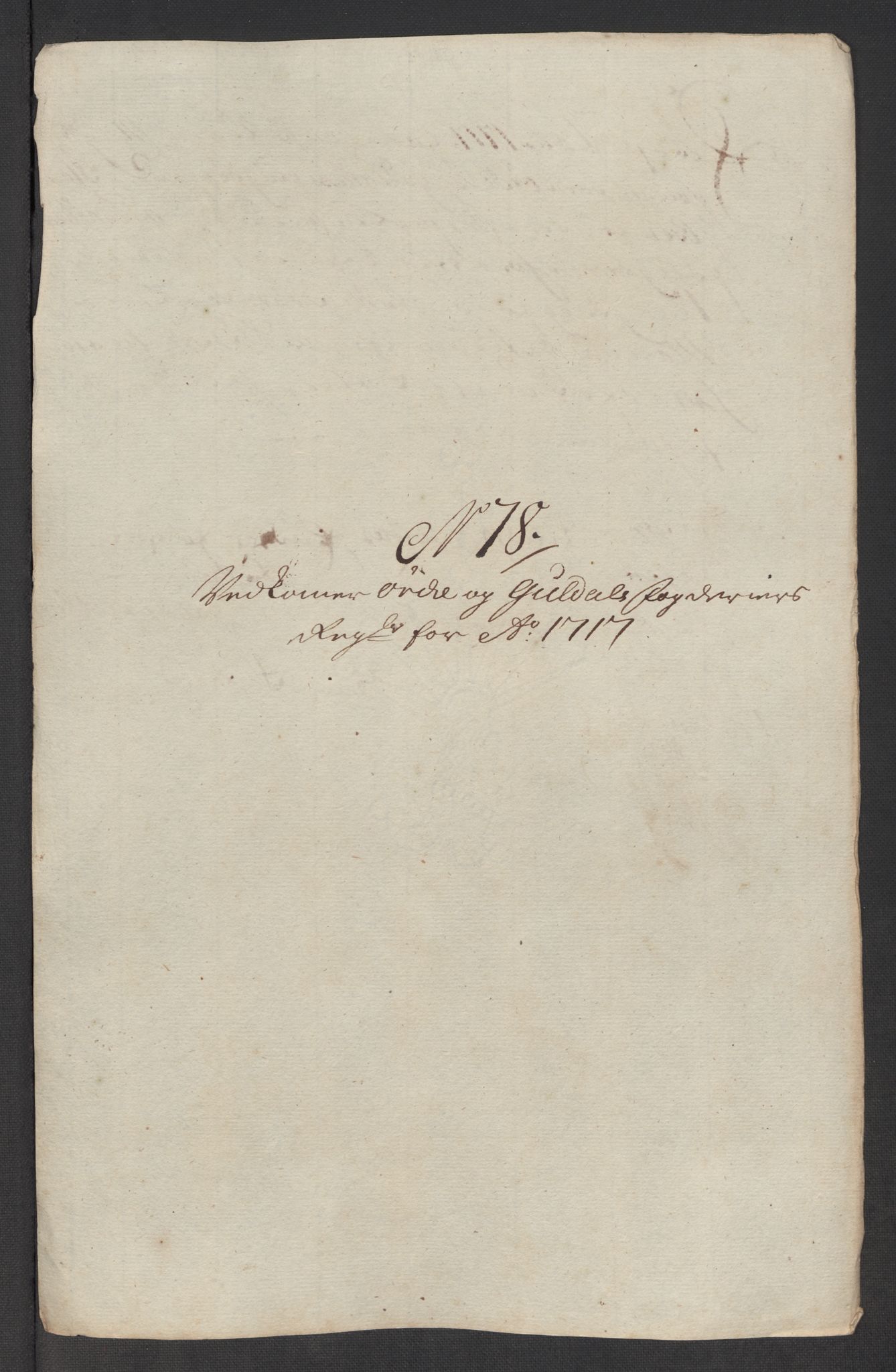 Rentekammeret inntil 1814, Reviderte regnskaper, Fogderegnskap, RA/EA-4092/R60/L3969: Fogderegnskap Orkdal og Gauldal, 1717, p. 537