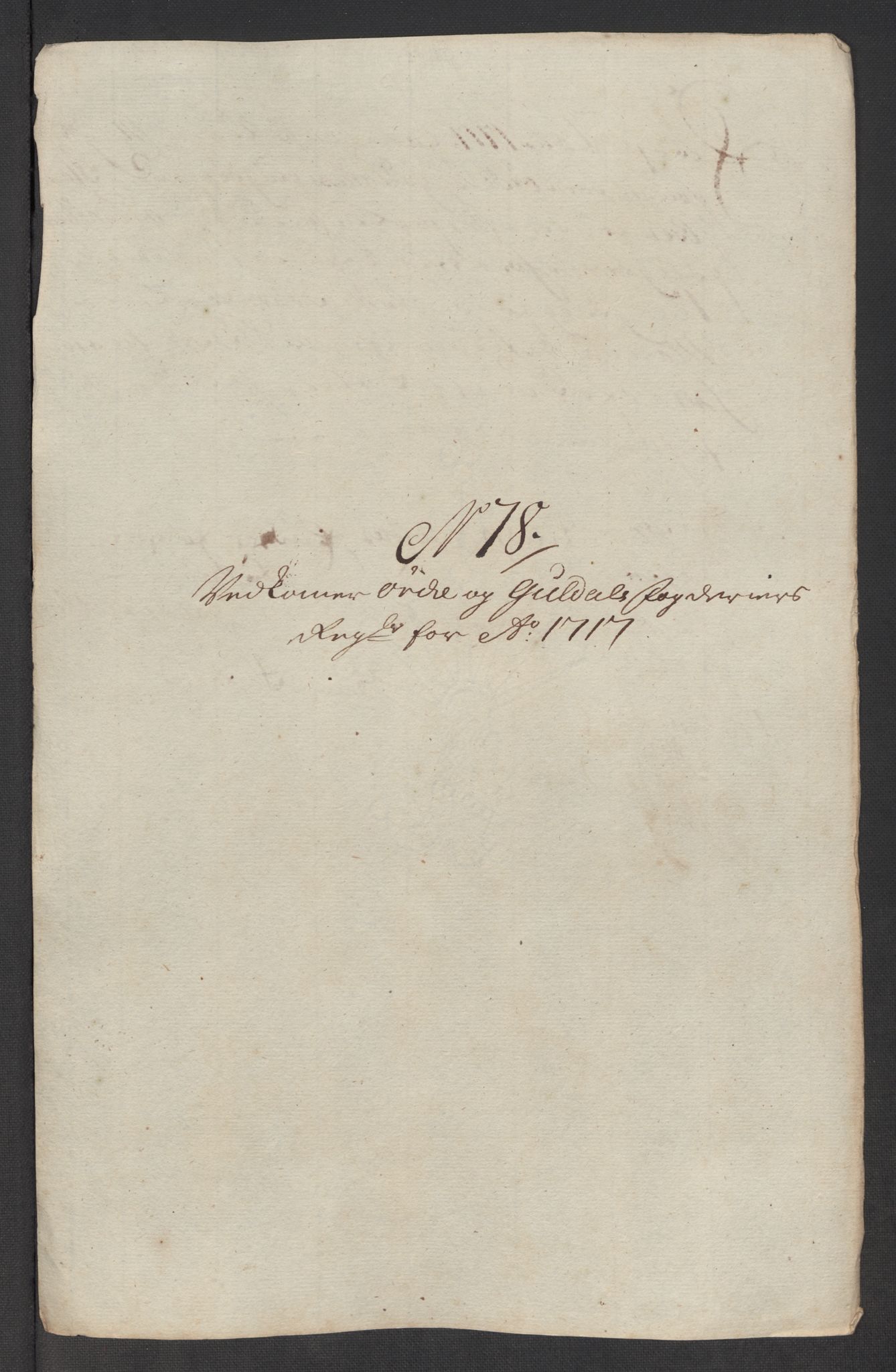 Rentekammeret inntil 1814, Reviderte regnskaper, Fogderegnskap, AV/RA-EA-4092/R60/L3969: Fogderegnskap Orkdal og Gauldal, 1717, p. 537