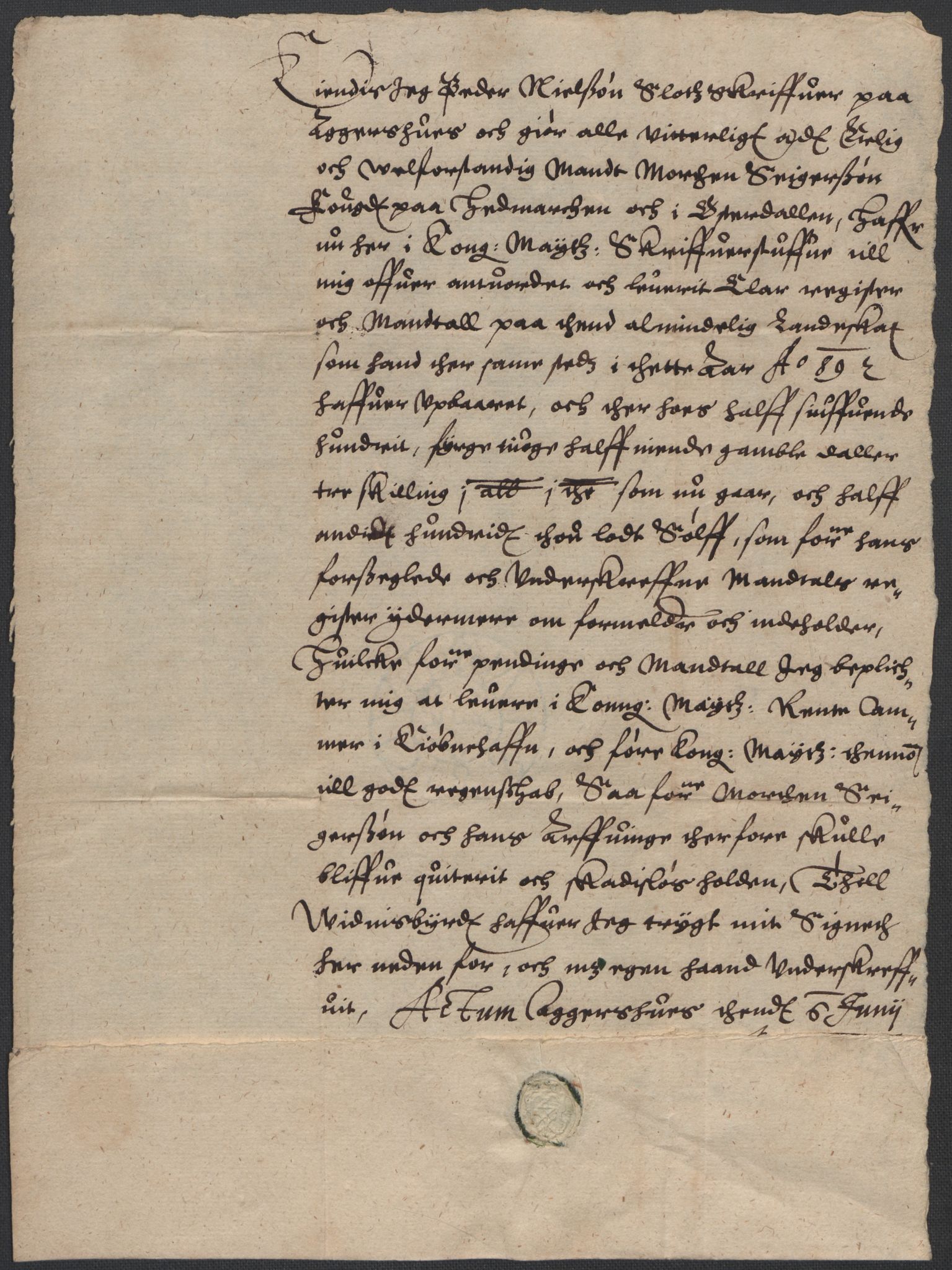 Riksarkivets diplomsamling, AV/RA-EA-5965/F02/L0090: Dokumenter, 1589, p. 77