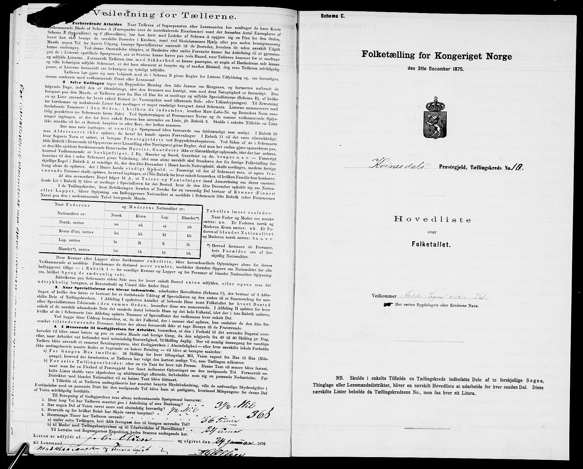 SAK, 1875 census for 1037P Kvinesdal, 1875, p. 75