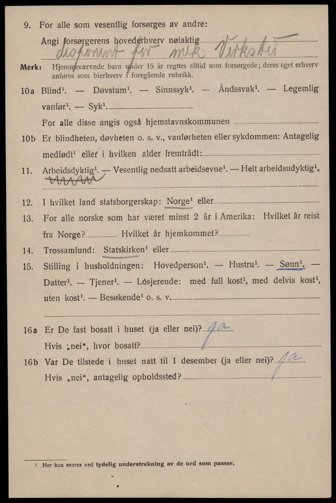 SAST, 1920 census for Sandnes, 1920, p. 4975