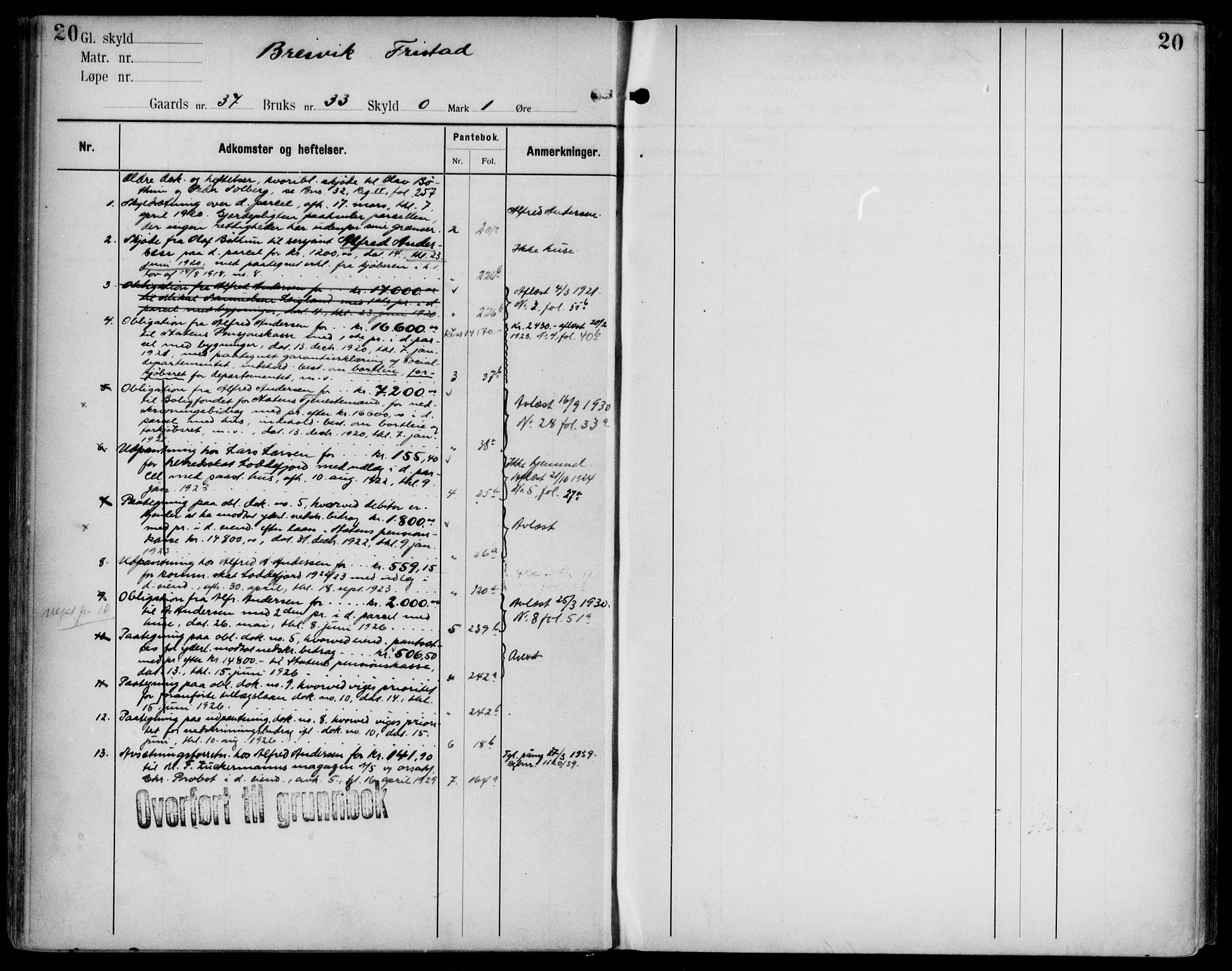 Midhordland sorenskriveri, AV/SAB-A-3001/1/G/Ga/Gab/L0108: Mortgage register no. II.A.b.108, p. 20