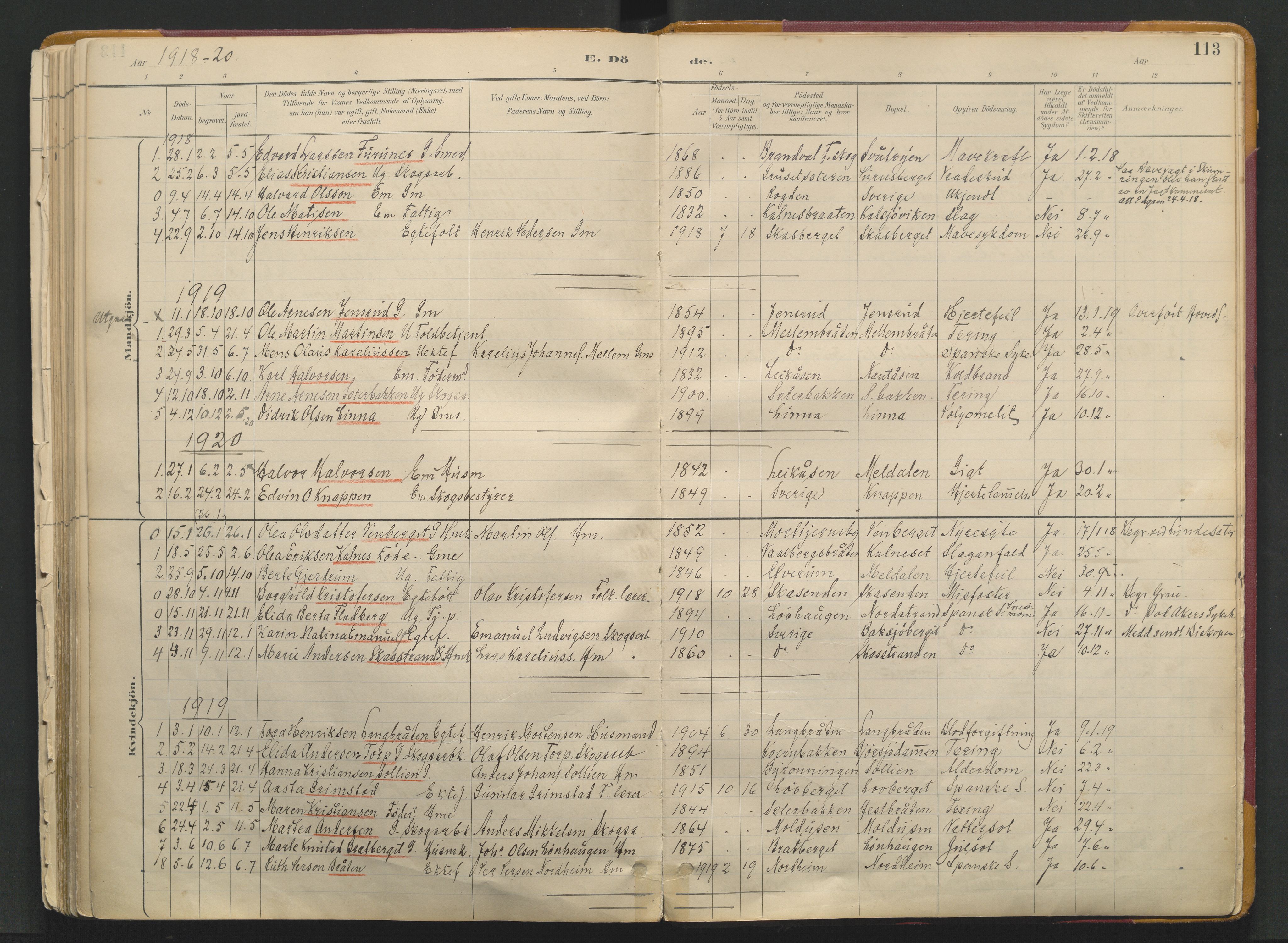 Grue prestekontor, SAH/PREST-036/H/Ha/Haa/L0017: Parish register (official) no. 17, 1892-1936, p. 113