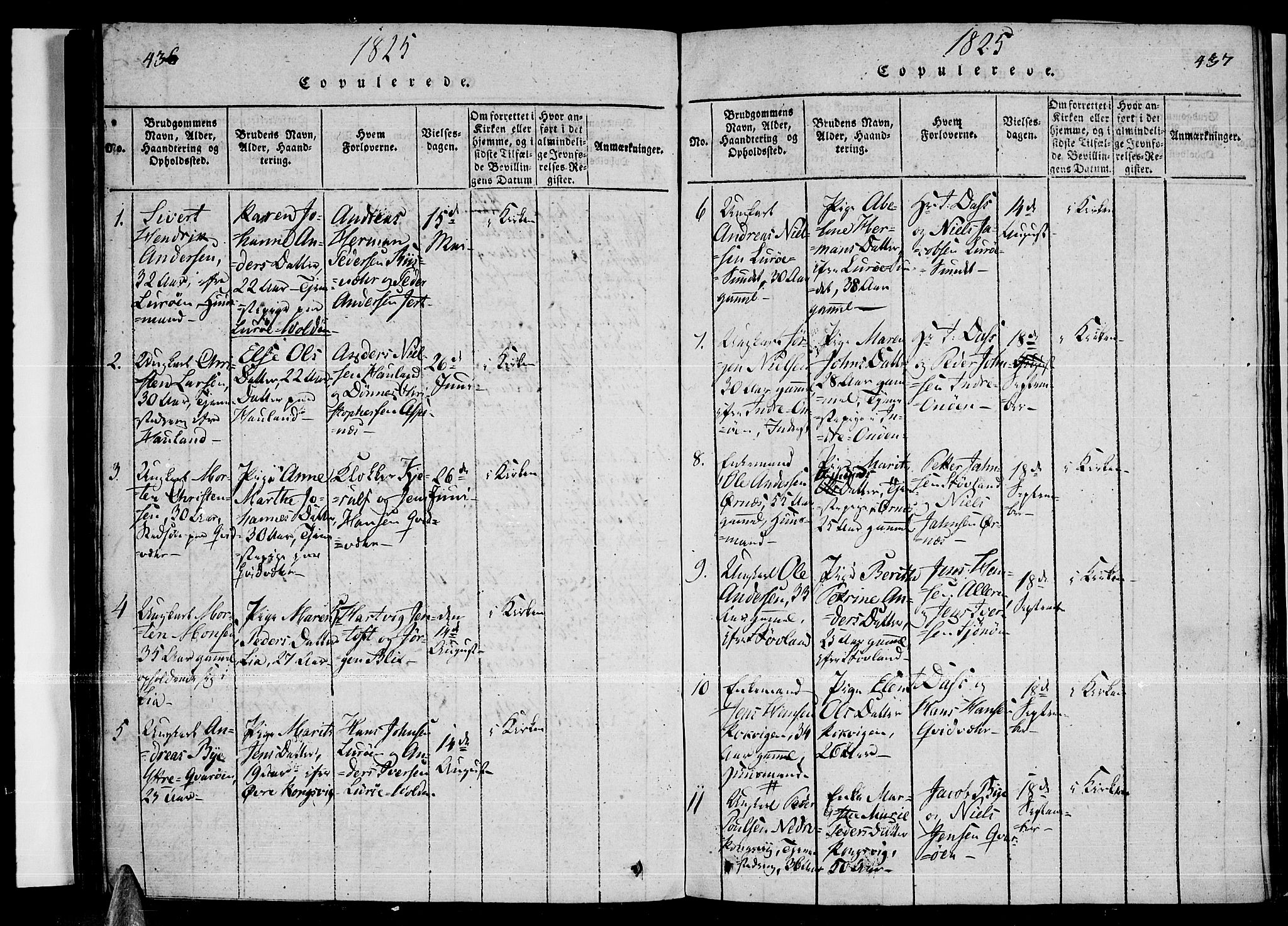 Ministerialprotokoller, klokkerbøker og fødselsregistre - Nordland, SAT/A-1459/841/L0593: Parish register (official) no. 841A04 /3, 1820-1825, p. 436-437