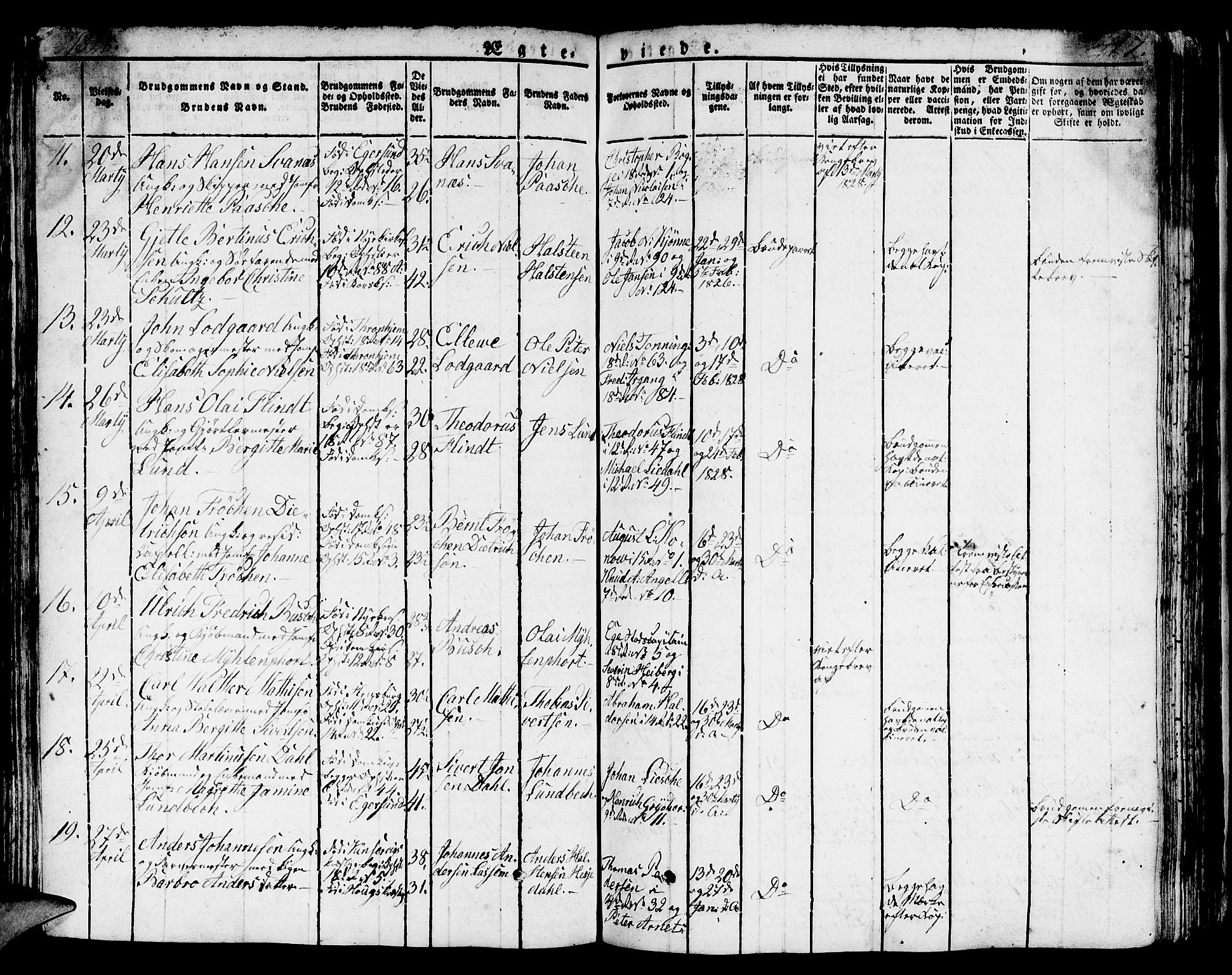 Domkirken sokneprestembete, AV/SAB-A-74801/H/Hab/L0002: Parish register (copy) no. A 2, 1821-1839, p. 419