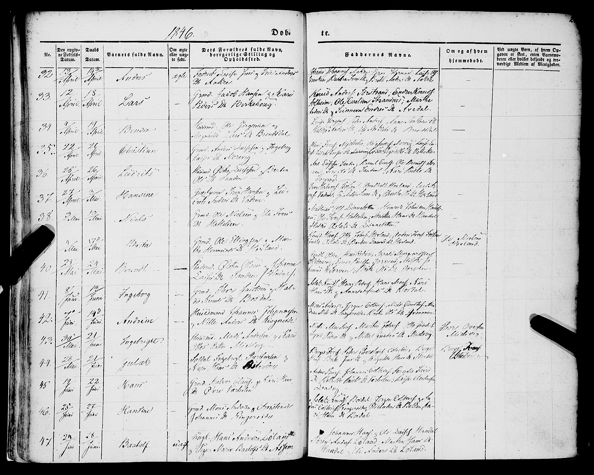 Lavik sokneprestembete, SAB/A-80901: Parish register (official) no. A 3, 1843-1863, p. 24