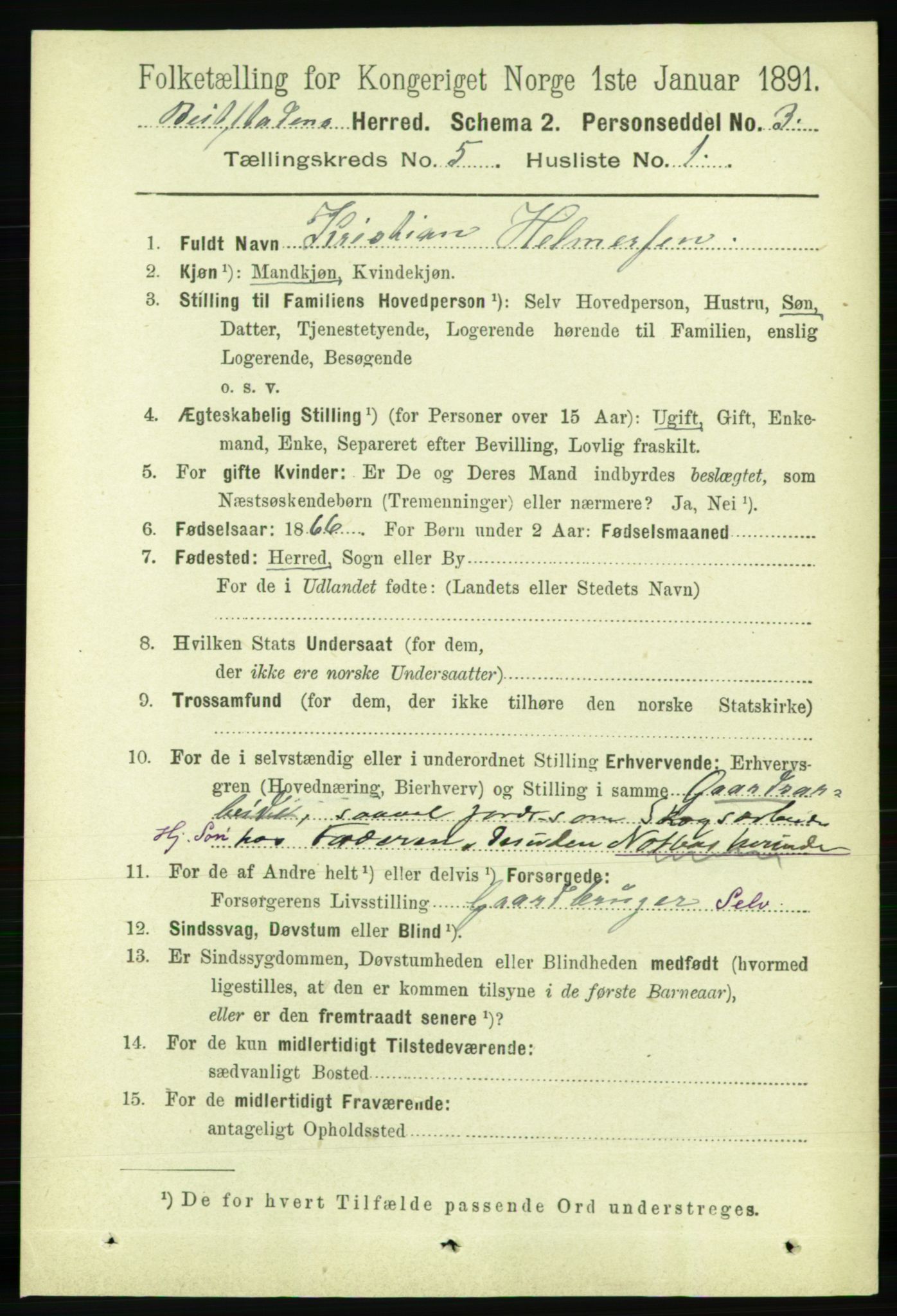 RA, 1891 census for 1727 Beitstad, 1891, p. 1247