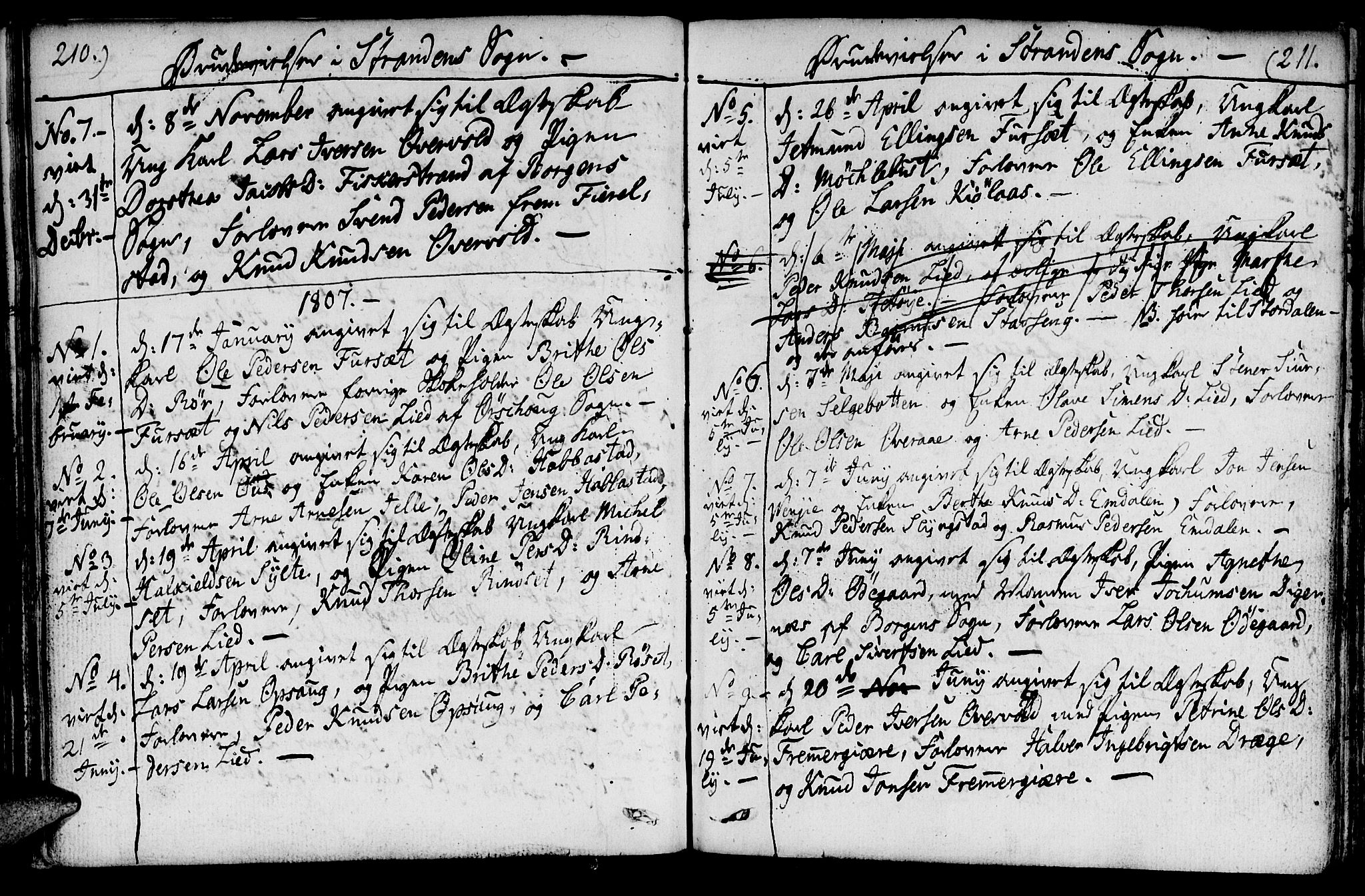 Ministerialprotokoller, klokkerbøker og fødselsregistre - Møre og Romsdal, SAT/A-1454/520/L0272: Parish register (official) no. 520A02, 1802-1827, p. 210-211