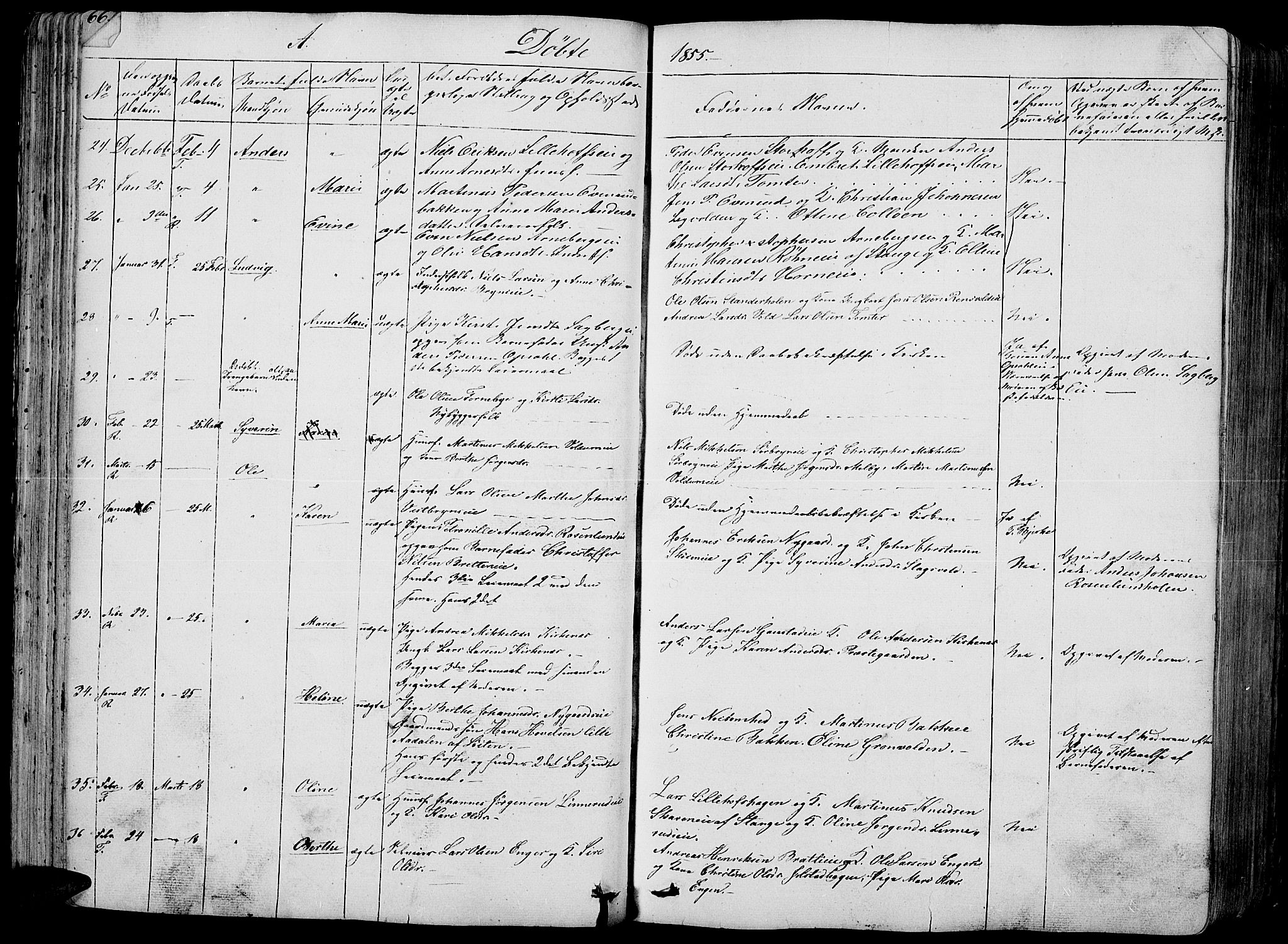 Romedal prestekontor, SAH/PREST-004/L/L0009: Parish register (copy) no. 9, 1846-1866, p. 67