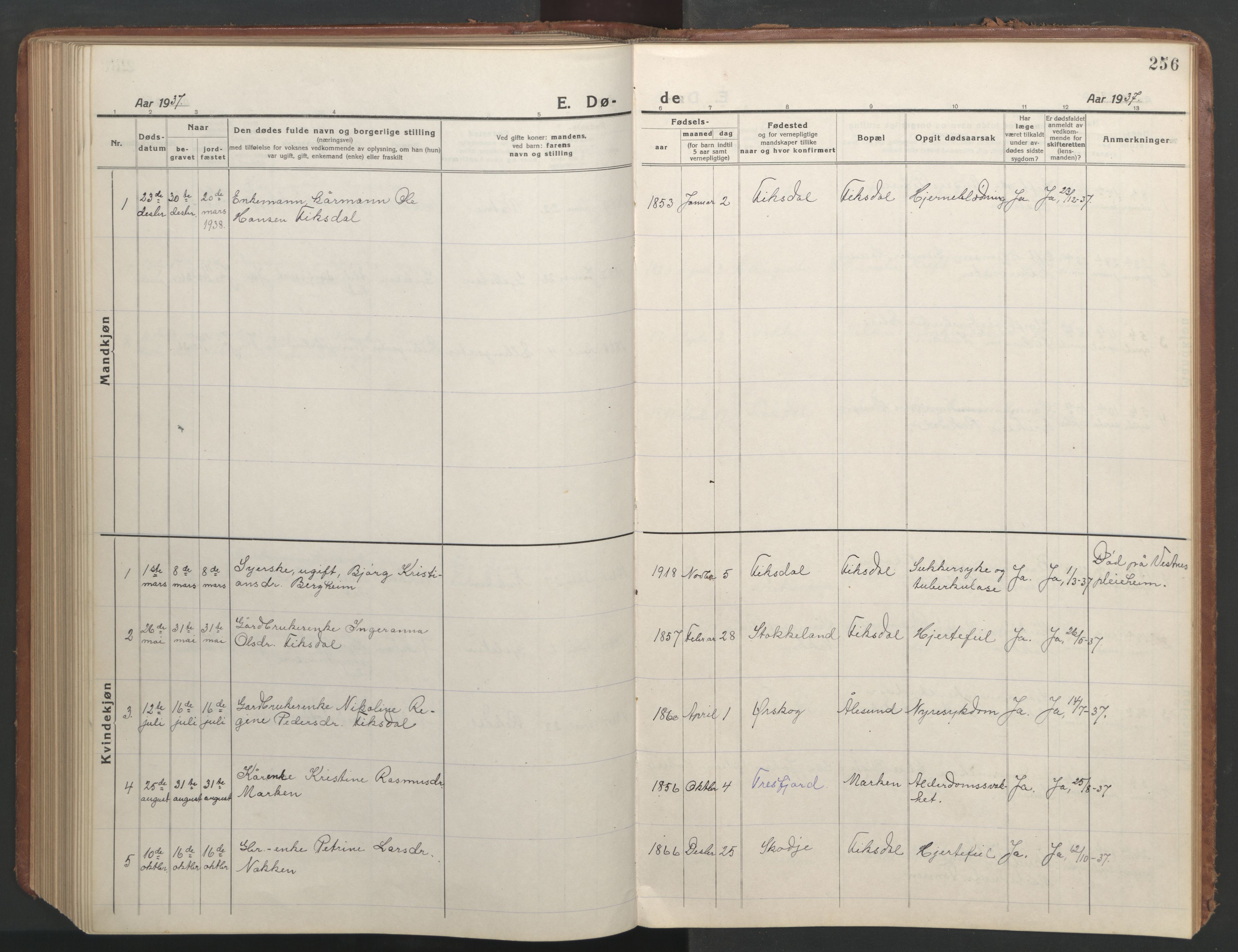 Ministerialprotokoller, klokkerbøker og fødselsregistre - Møre og Romsdal, AV/SAT-A-1454/540/L0542: Parish register (copy) no. 540C02, 1921-1967, p. 256