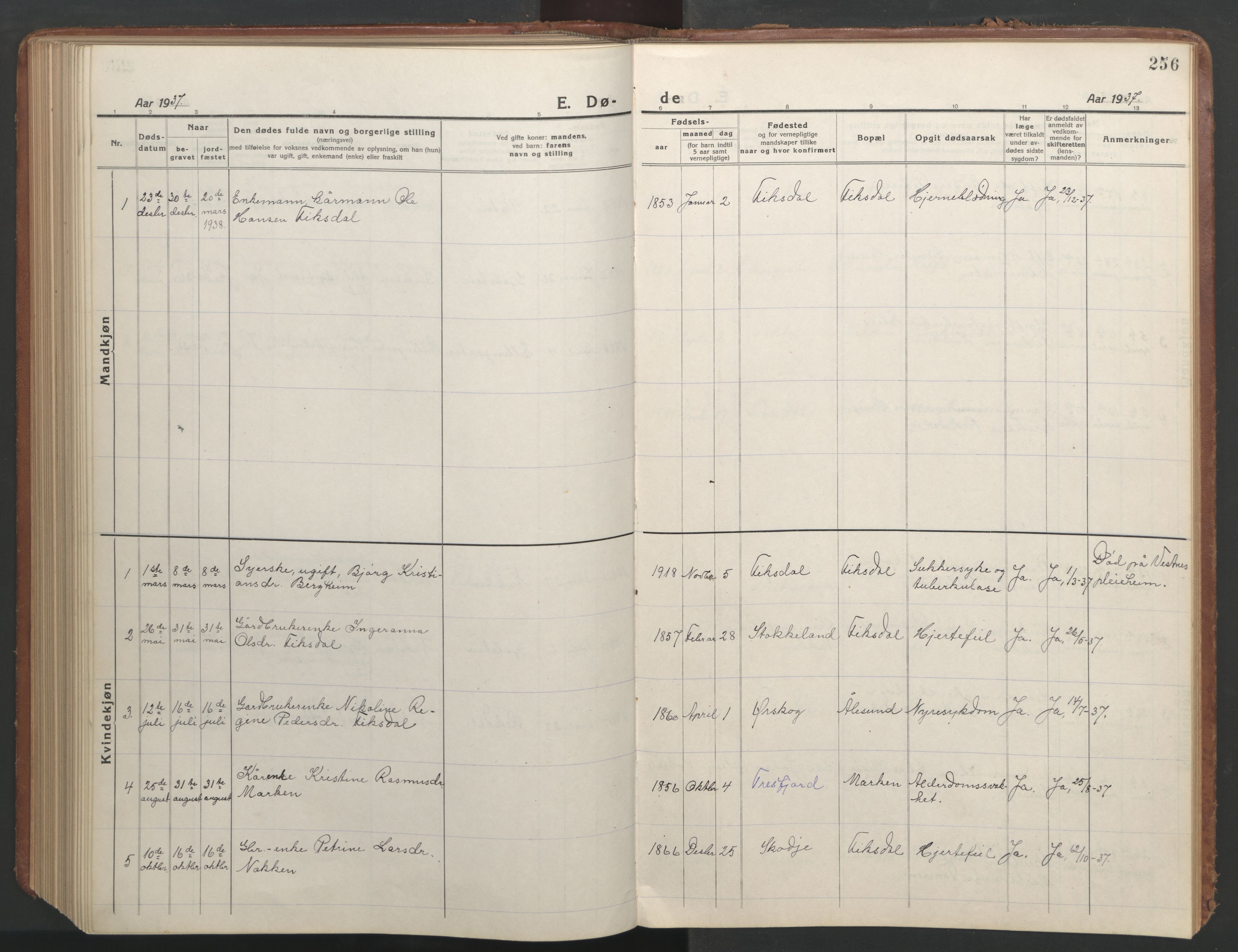 Ministerialprotokoller, klokkerbøker og fødselsregistre - Møre og Romsdal, SAT/A-1454/540/L0542: Parish register (copy) no. 540C02, 1921-1967, p. 256