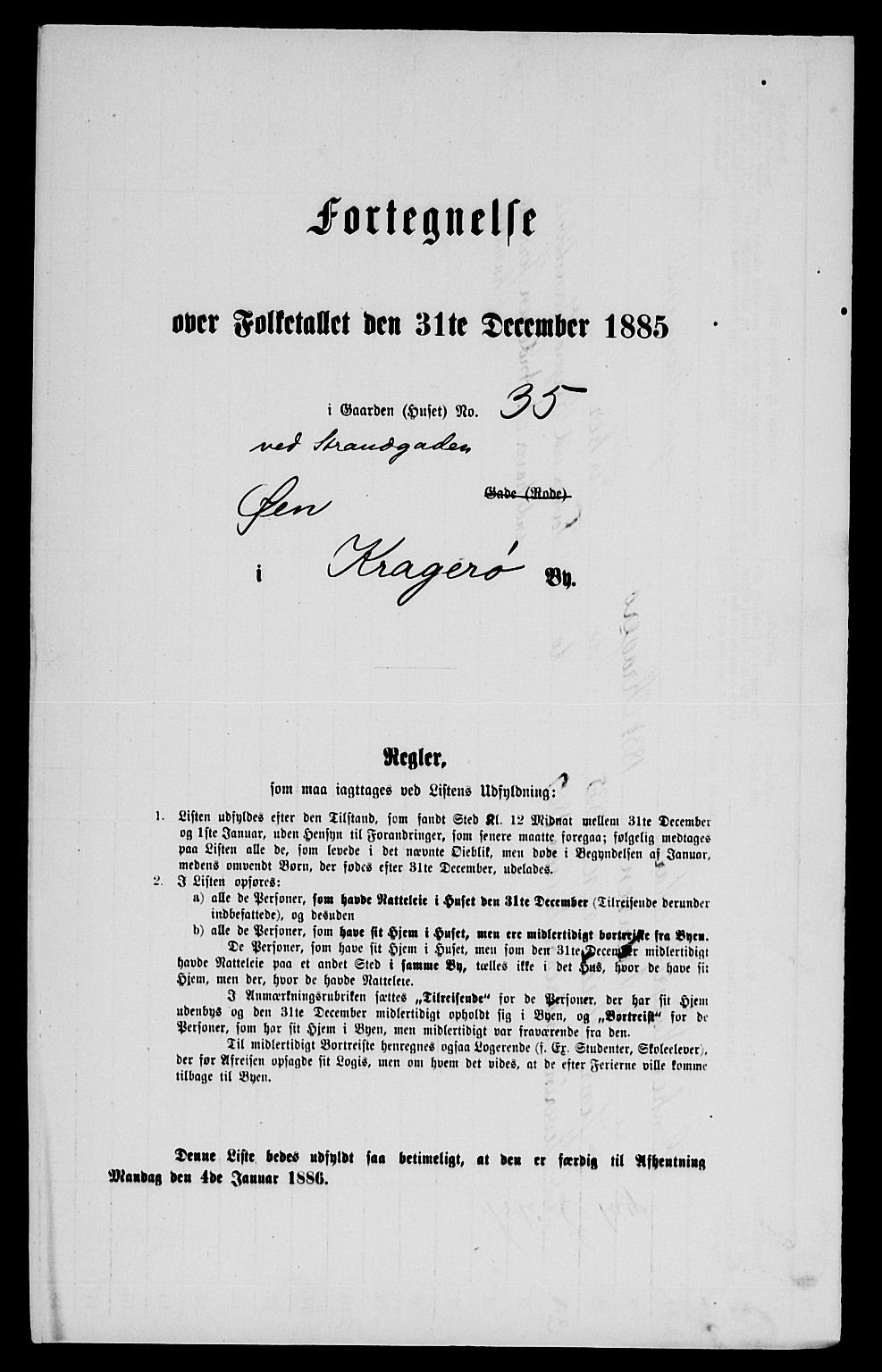 SAKO, 1885 census for 0801 Kragerø, 1885, p. 529