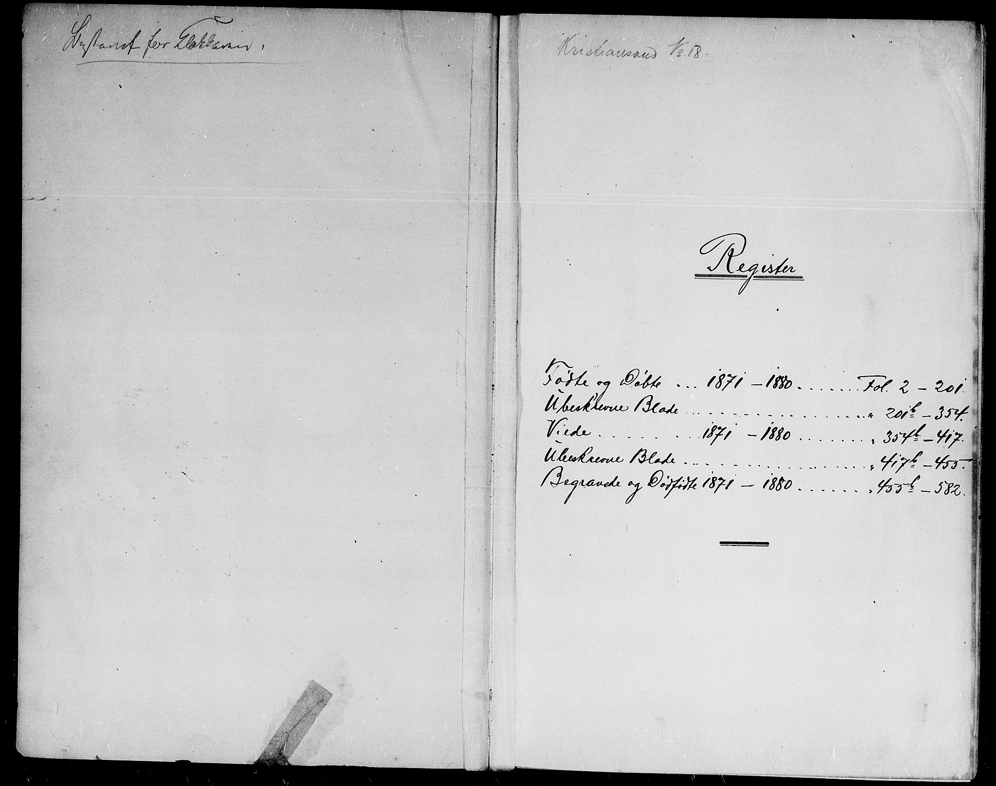 Kristiansand domprosti, SAK/1112-0006/F/Fb/L0013: Parish register (copy) no. B 13, 1871-1880