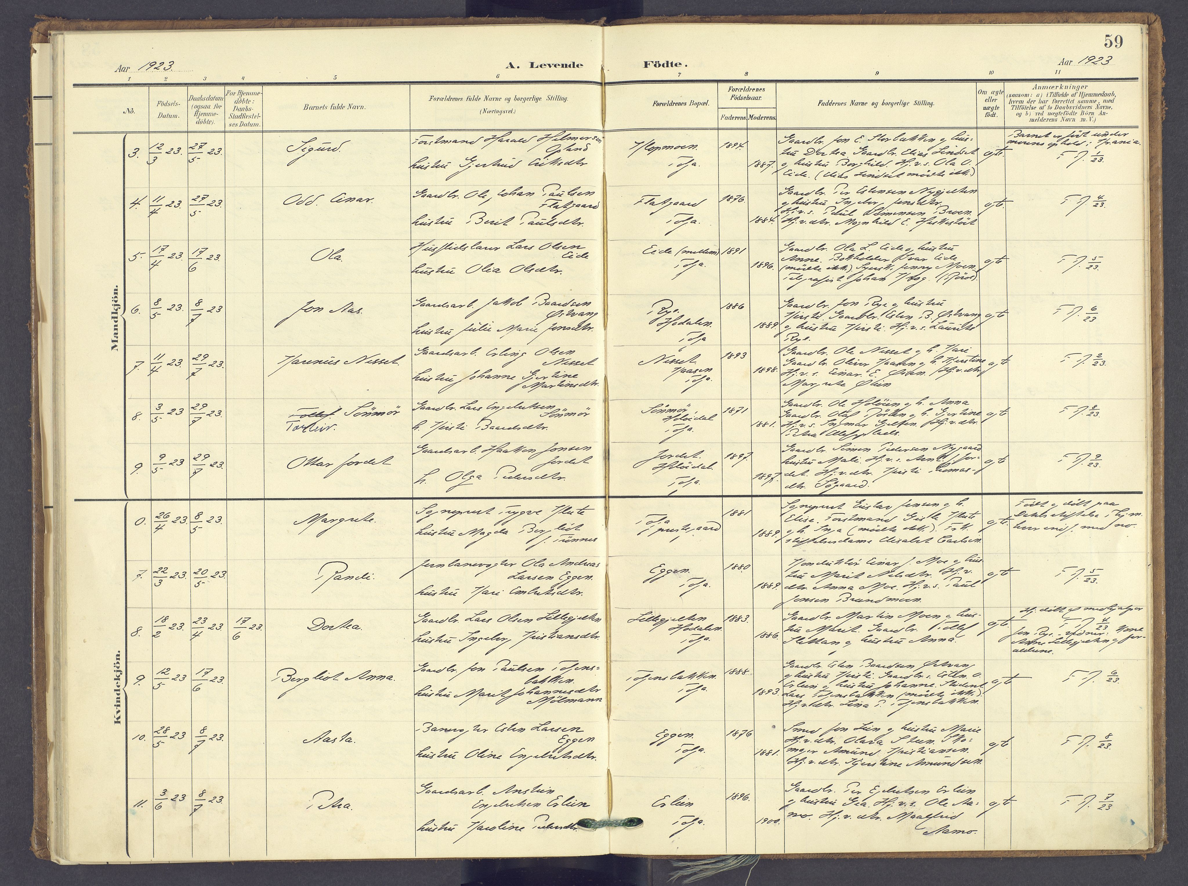 Tolga prestekontor, SAH/PREST-062/K/L0014: Parish register (official) no. 14, 1903-1929, p. 59