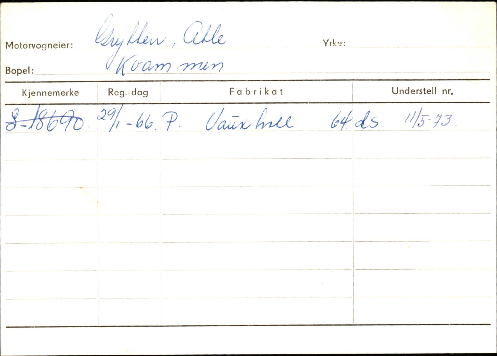 Statens vegvesen, Sogn og Fjordane vegkontor, AV/SAB-A-5301/4/F/L0132: Eigarregister Askvoll A-Å. Balestrand A-Å, 1945-1975, p. 455