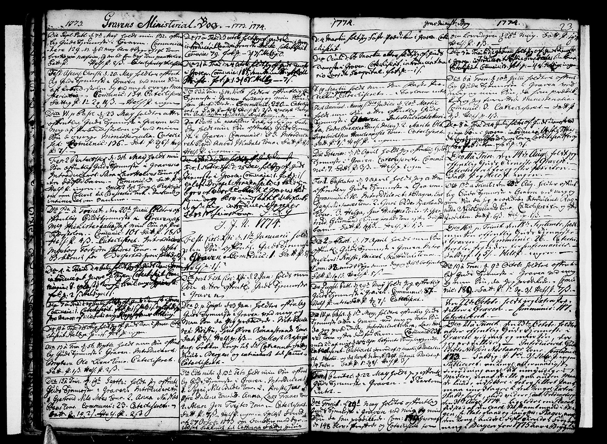 Ulvik sokneprestembete, SAB/A-78801/H/Haa: Parish register (official) no. A 10, 1745-1792, p. 23