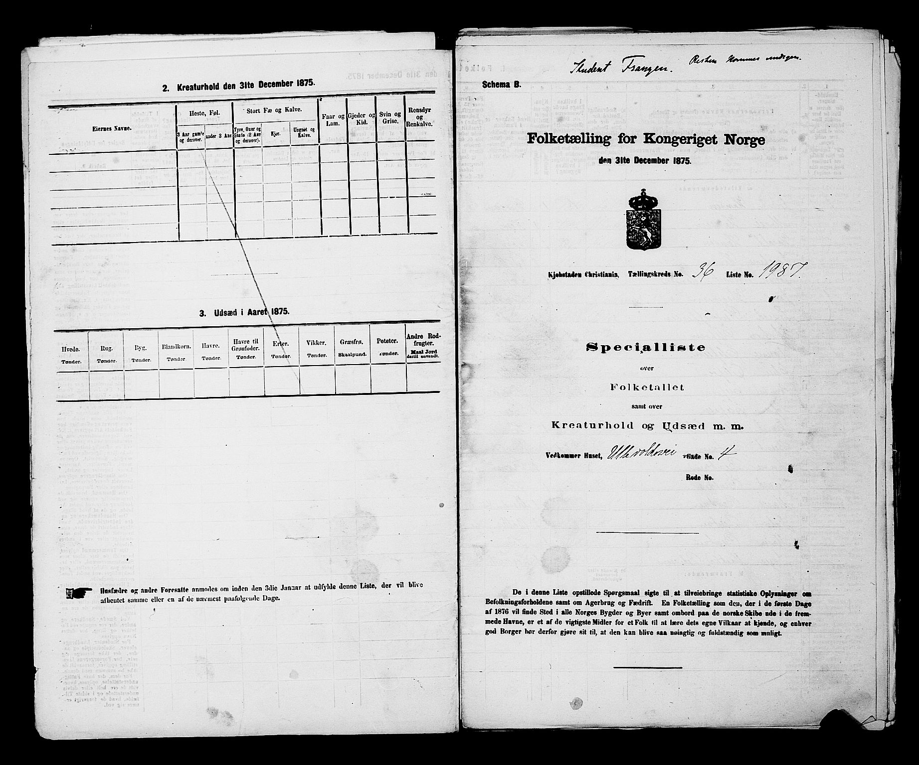 RA, 1875 census for 0301 Kristiania, 1875, p. 5718