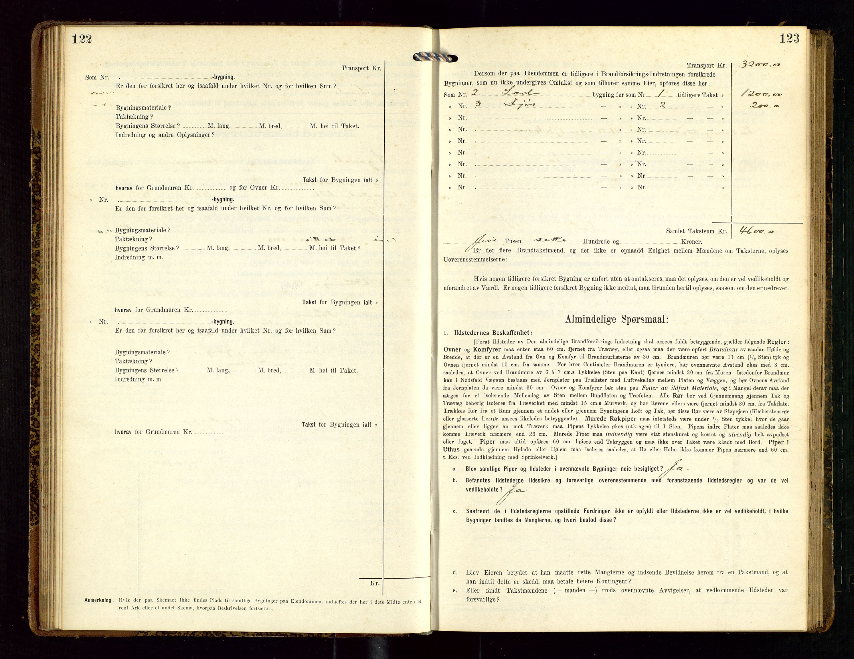 Sokndal lensmannskontor, AV/SAST-A-100417/Gob/L0003: "Brandtakst-Protokol", 1914-1917, p. 122-123