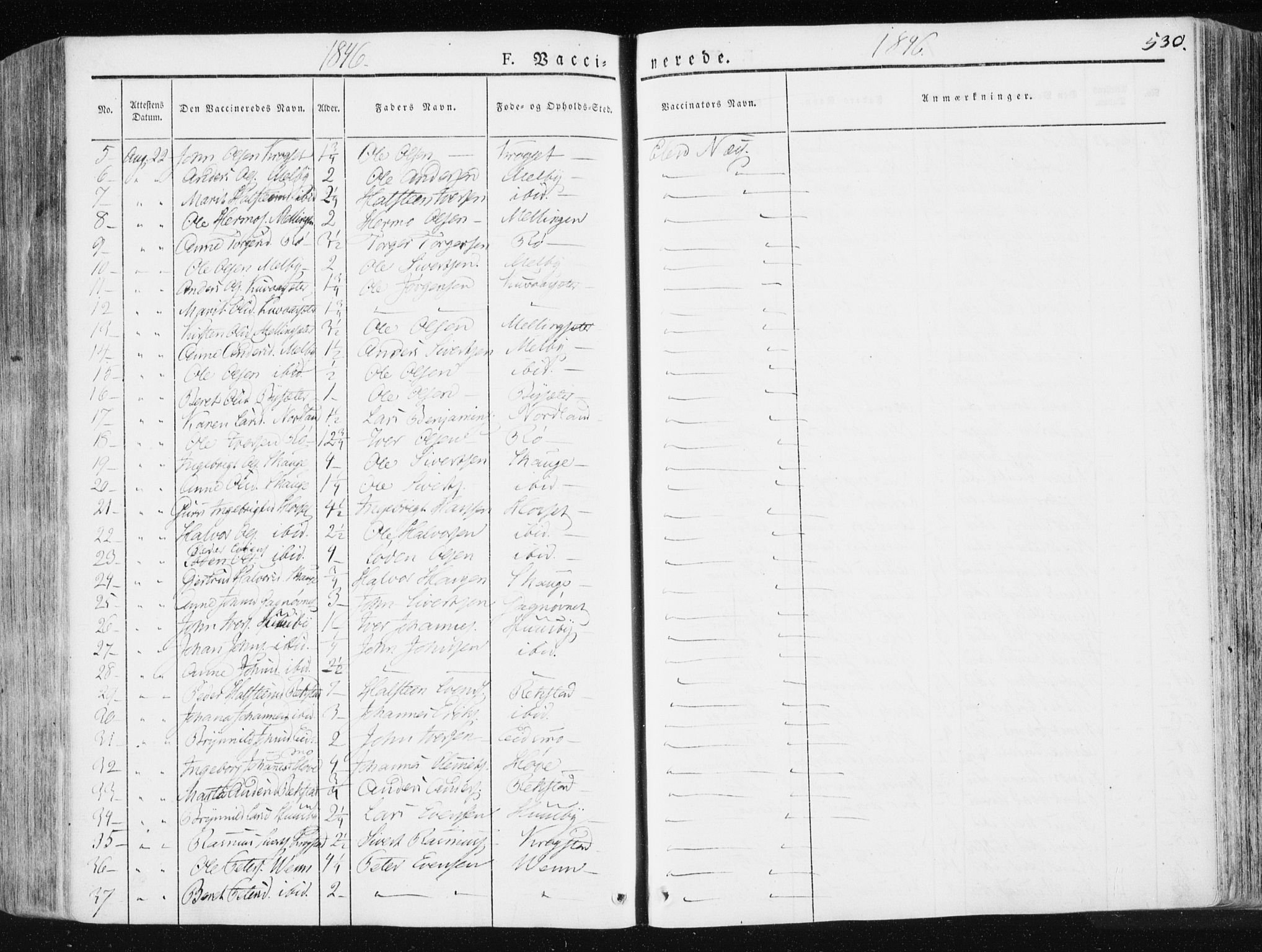 Ministerialprotokoller, klokkerbøker og fødselsregistre - Sør-Trøndelag, AV/SAT-A-1456/665/L0771: Parish register (official) no. 665A06, 1830-1856, p. 530