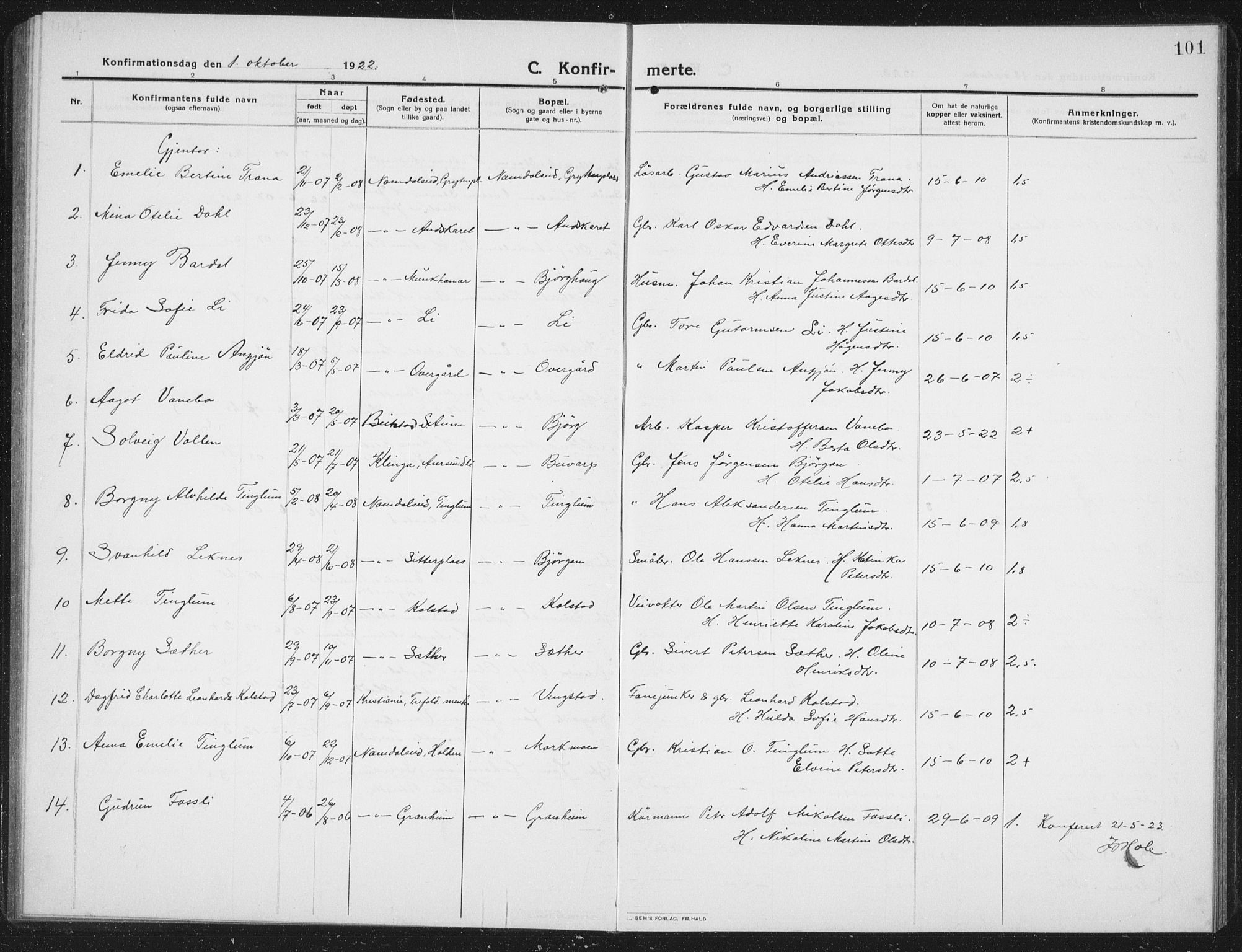 Ministerialprotokoller, klokkerbøker og fødselsregistre - Nord-Trøndelag, SAT/A-1458/742/L0413: Parish register (copy) no. 742C04, 1911-1938, p. 101