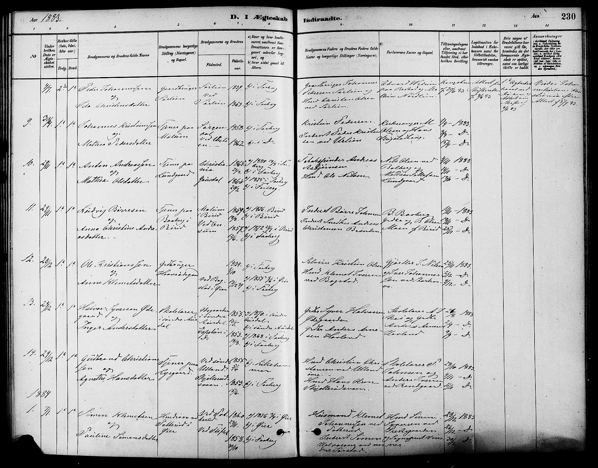 Fåberg prestekontor, SAH/PREST-086/H/Ha/Haa/L0008: Parish register (official) no. 8, 1879-1898, p. 230