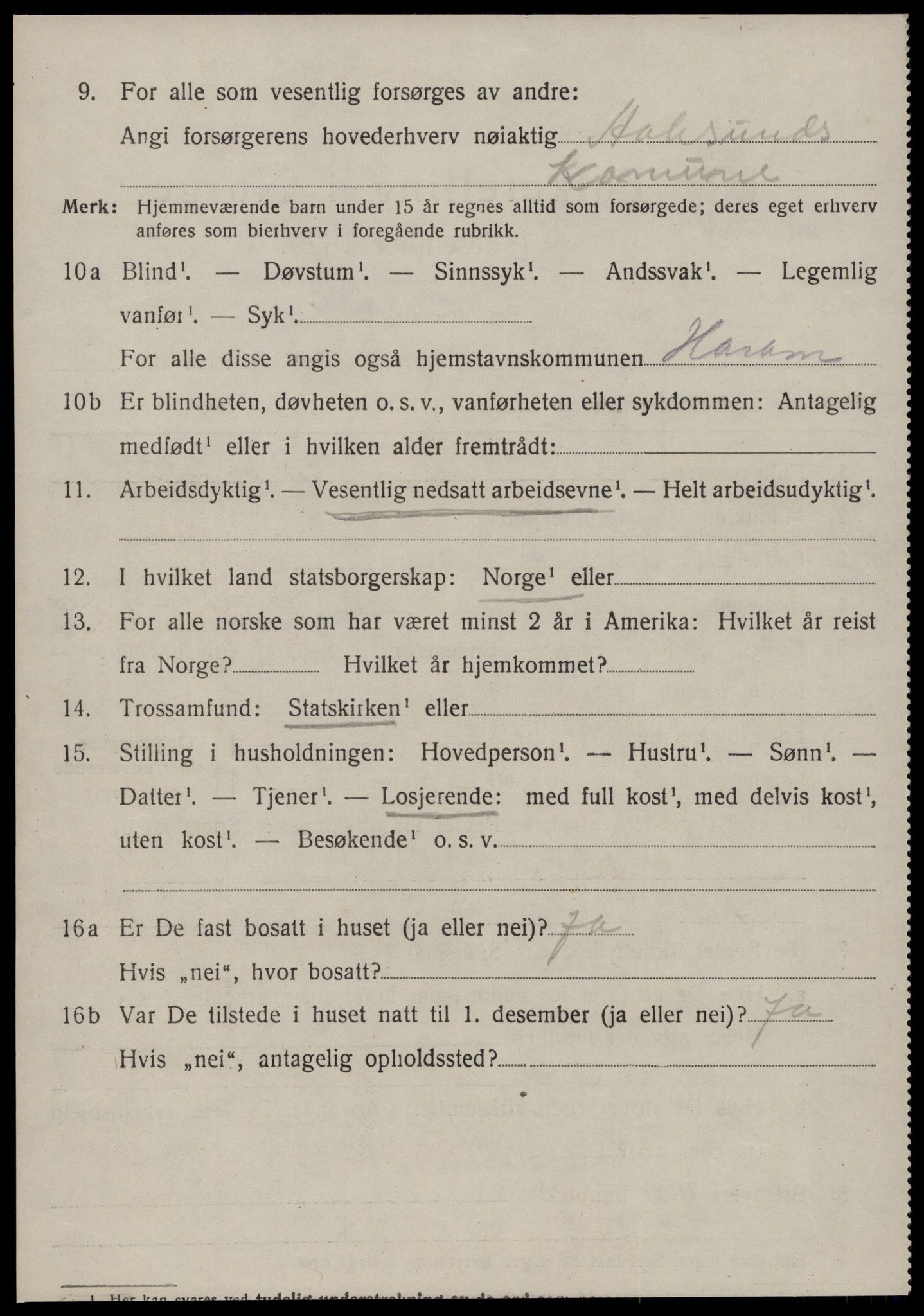 SAT, 1920 census for Haram, 1920, p. 2216