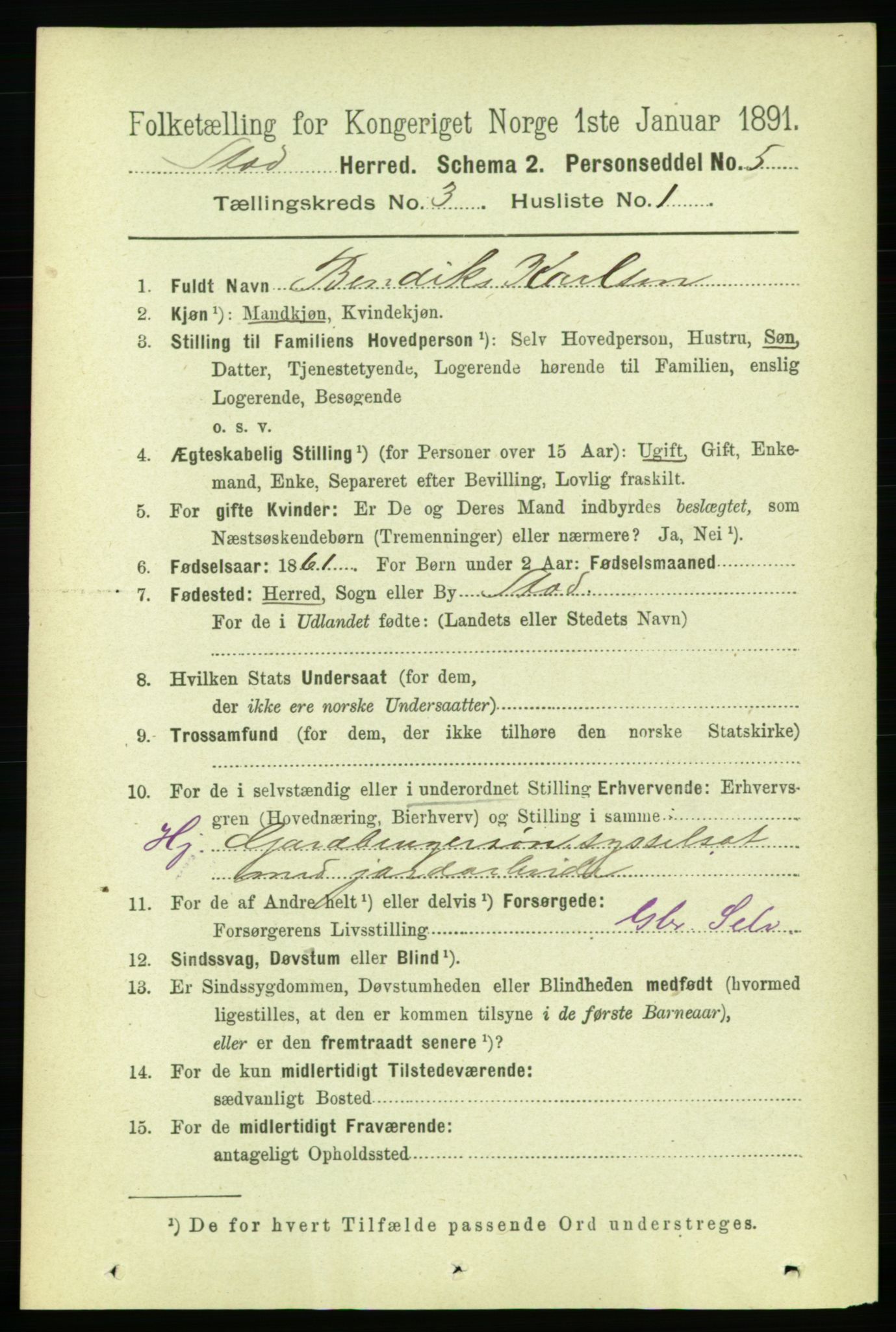 RA, 1891 census for 1734 Stod, 1891, p. 1322