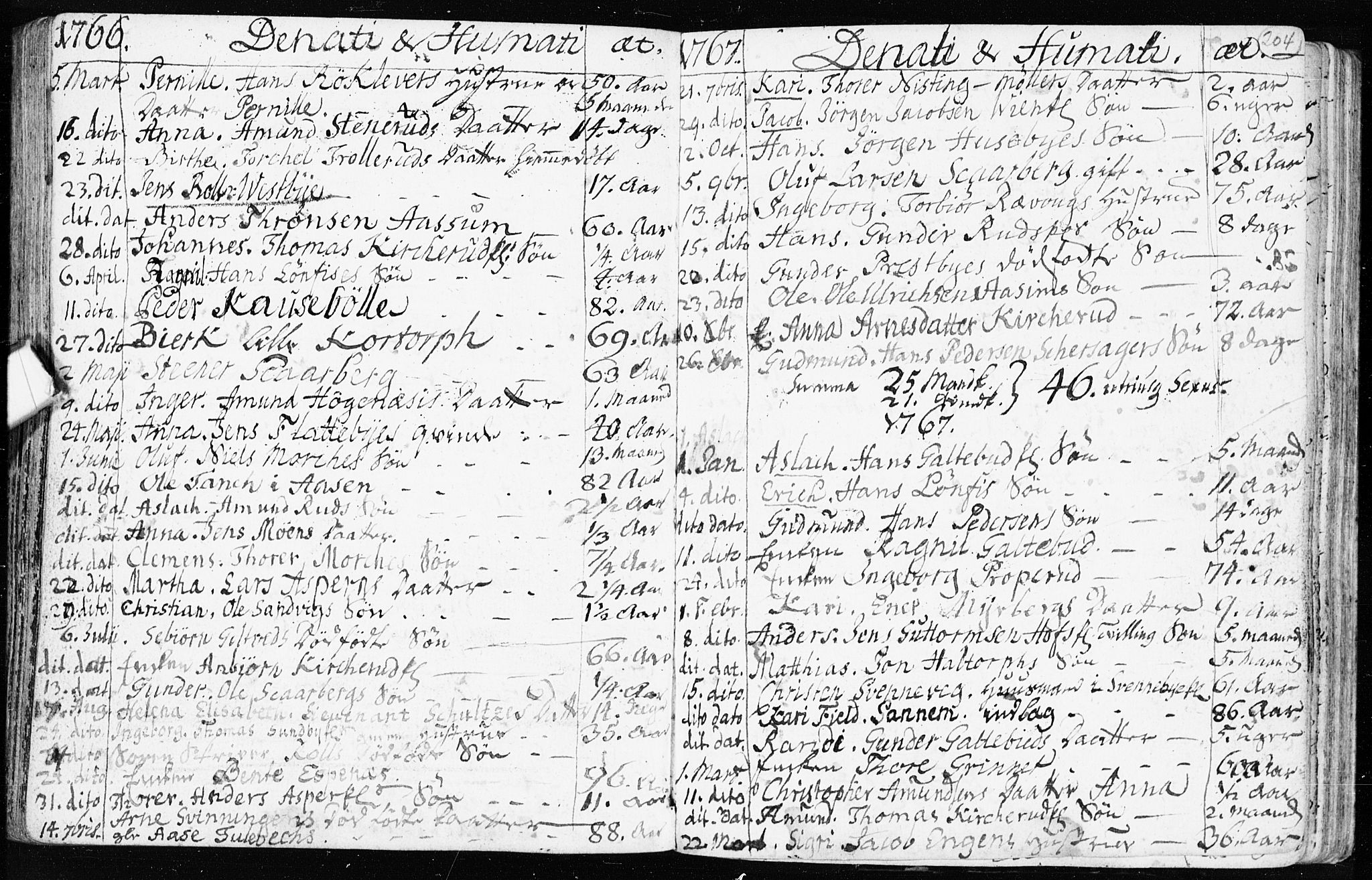 Spydeberg prestekontor Kirkebøker, AV/SAO-A-10924/F/Fa/L0002: Parish register (official) no. I 2, 1739-1780, p. 204